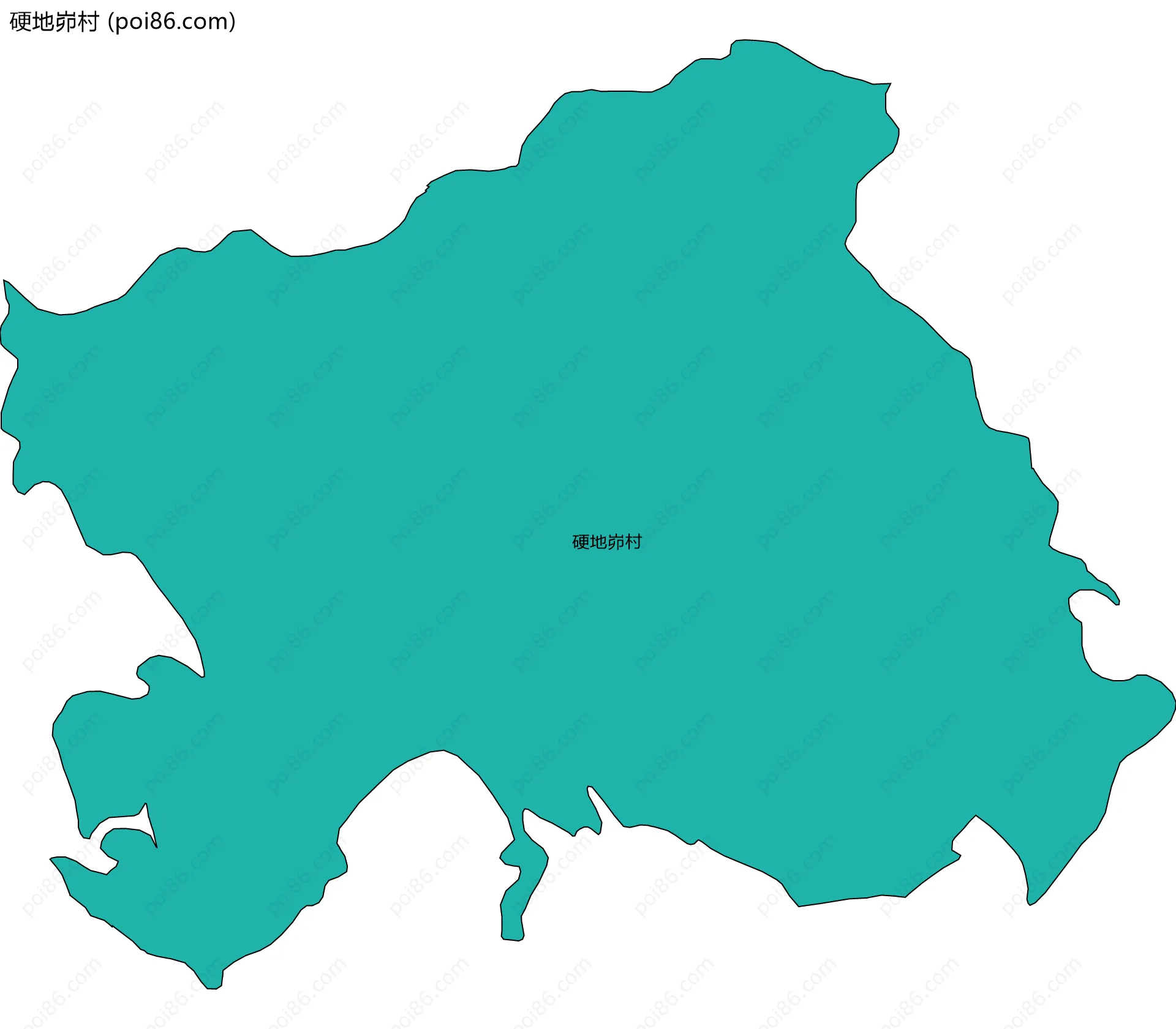 硬地峁村边界地图