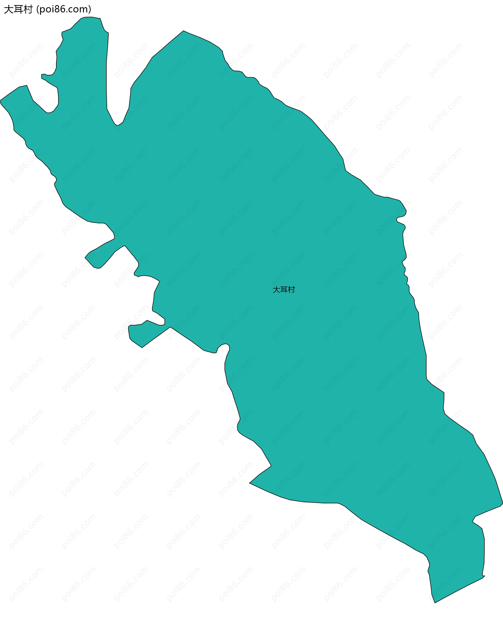 大耳村边界地图