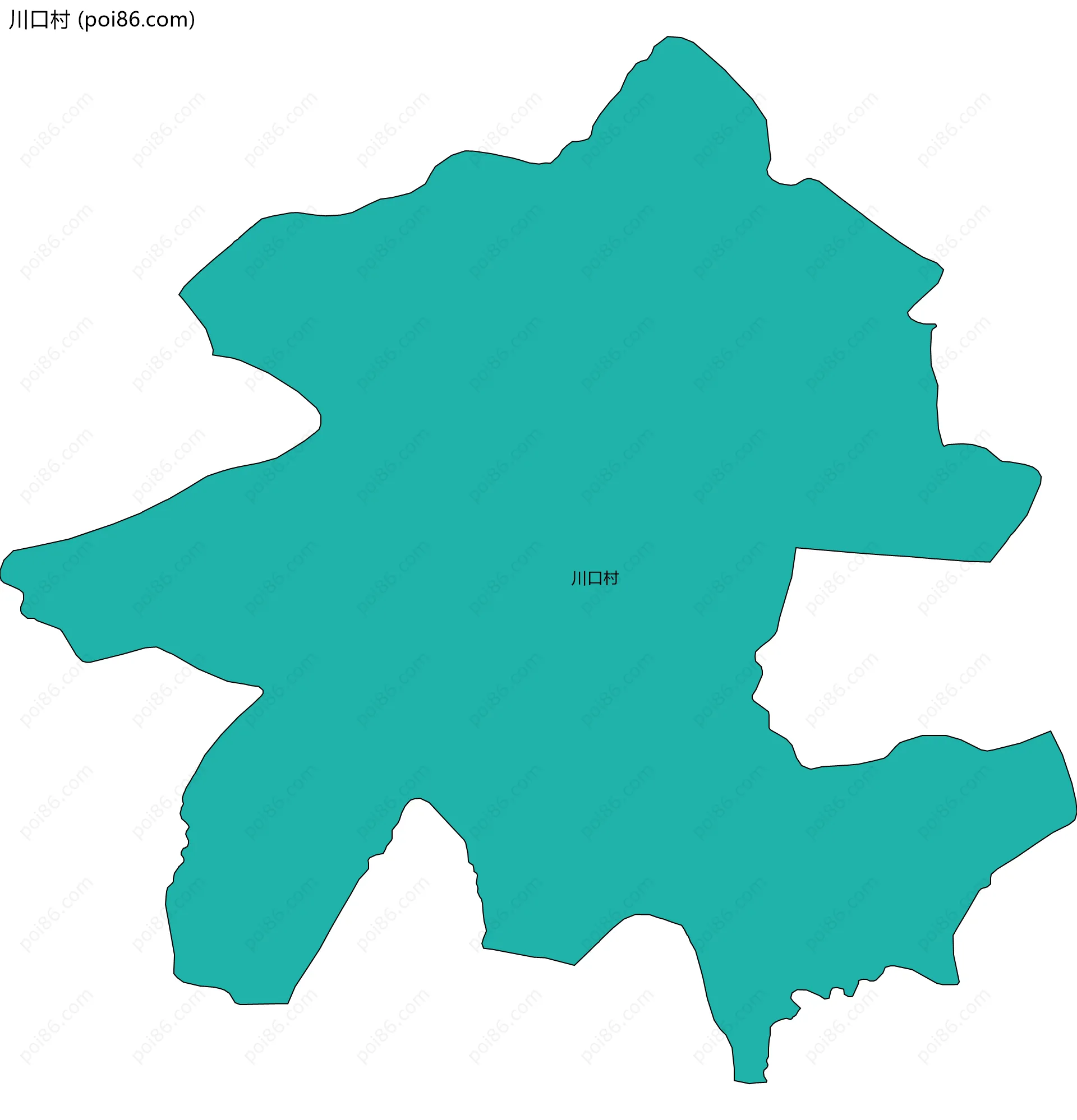 川口村边界地图
