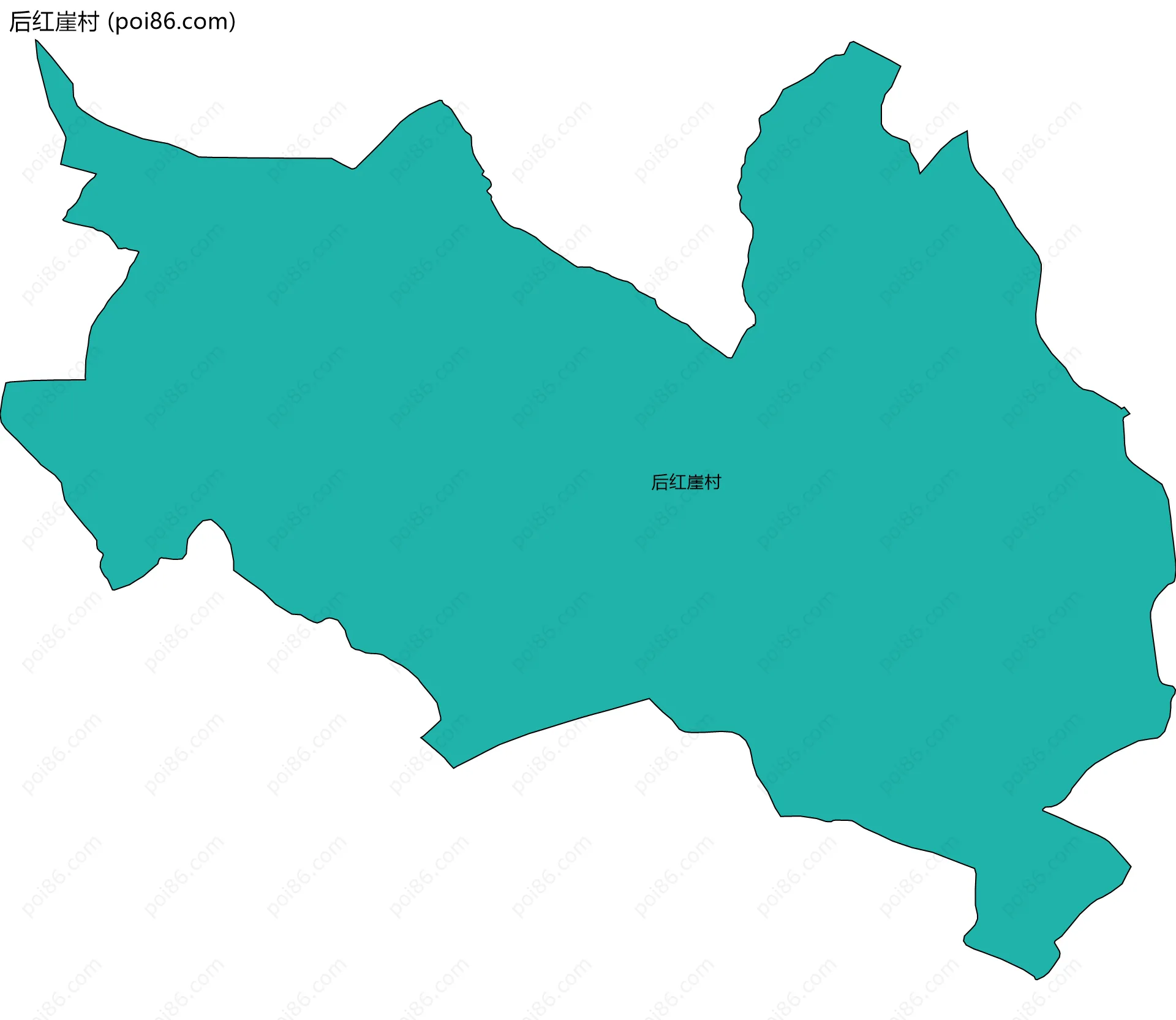 后红崖村边界地图