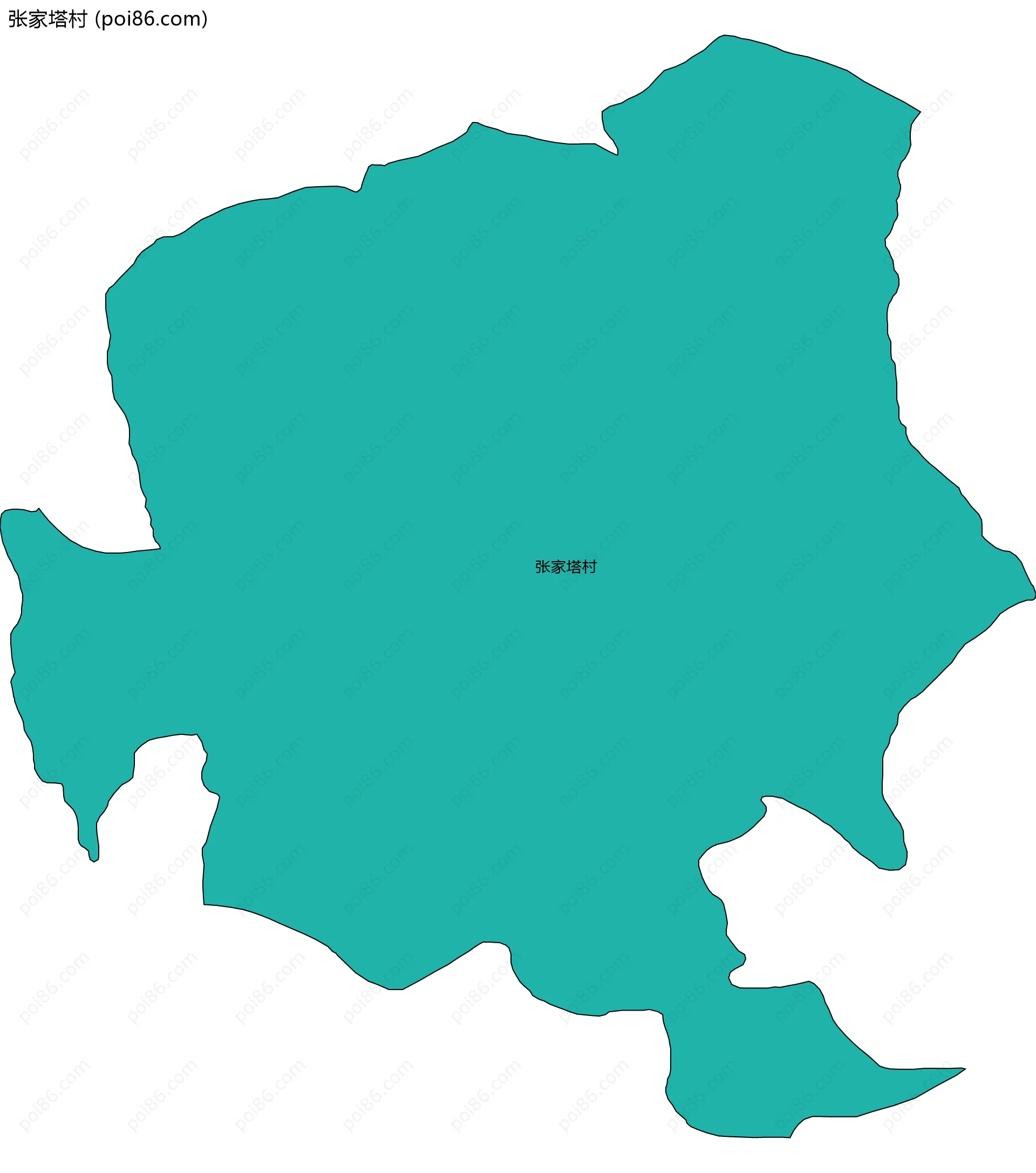 张家塔村边界地图