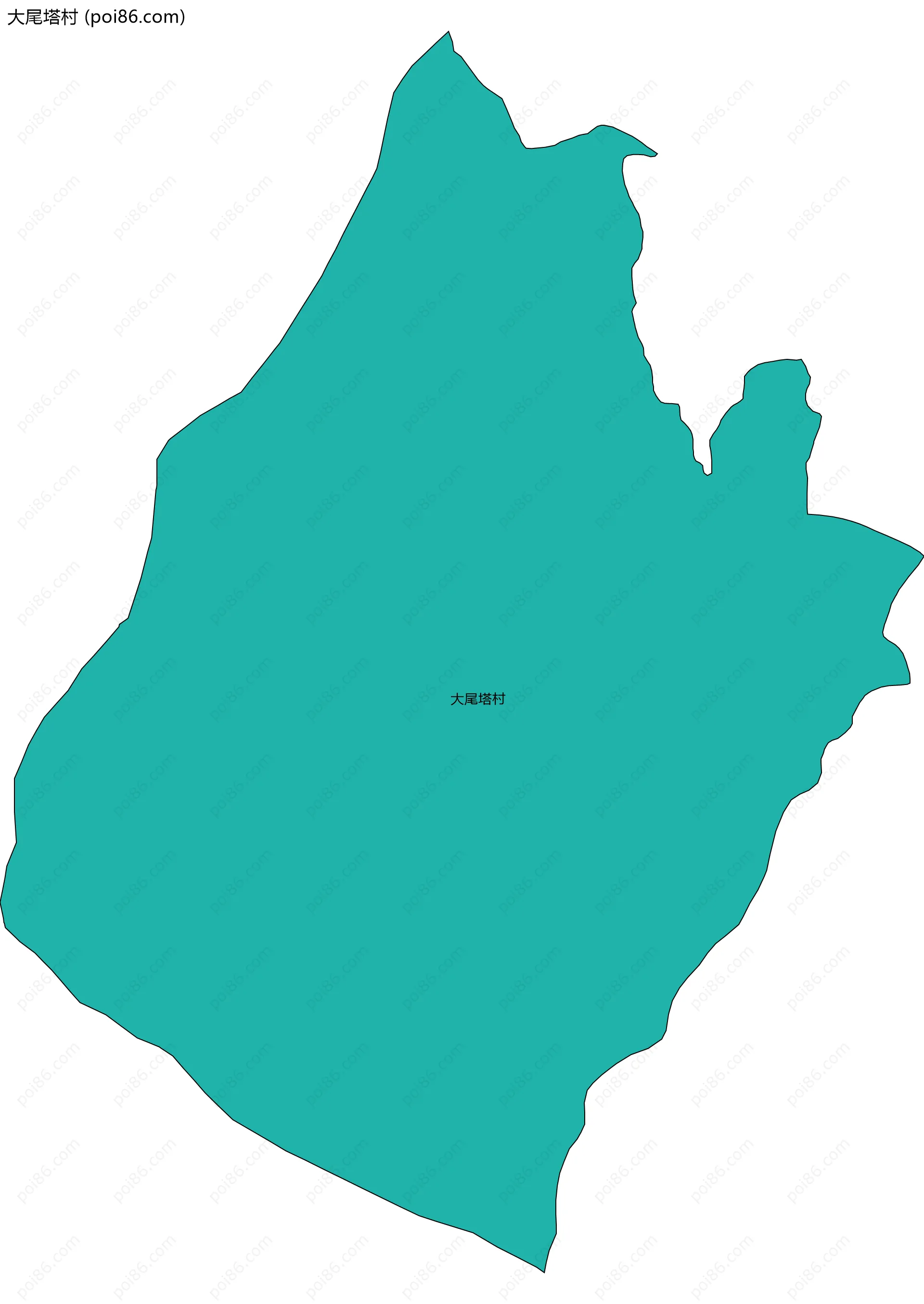大尾塔村边界地图