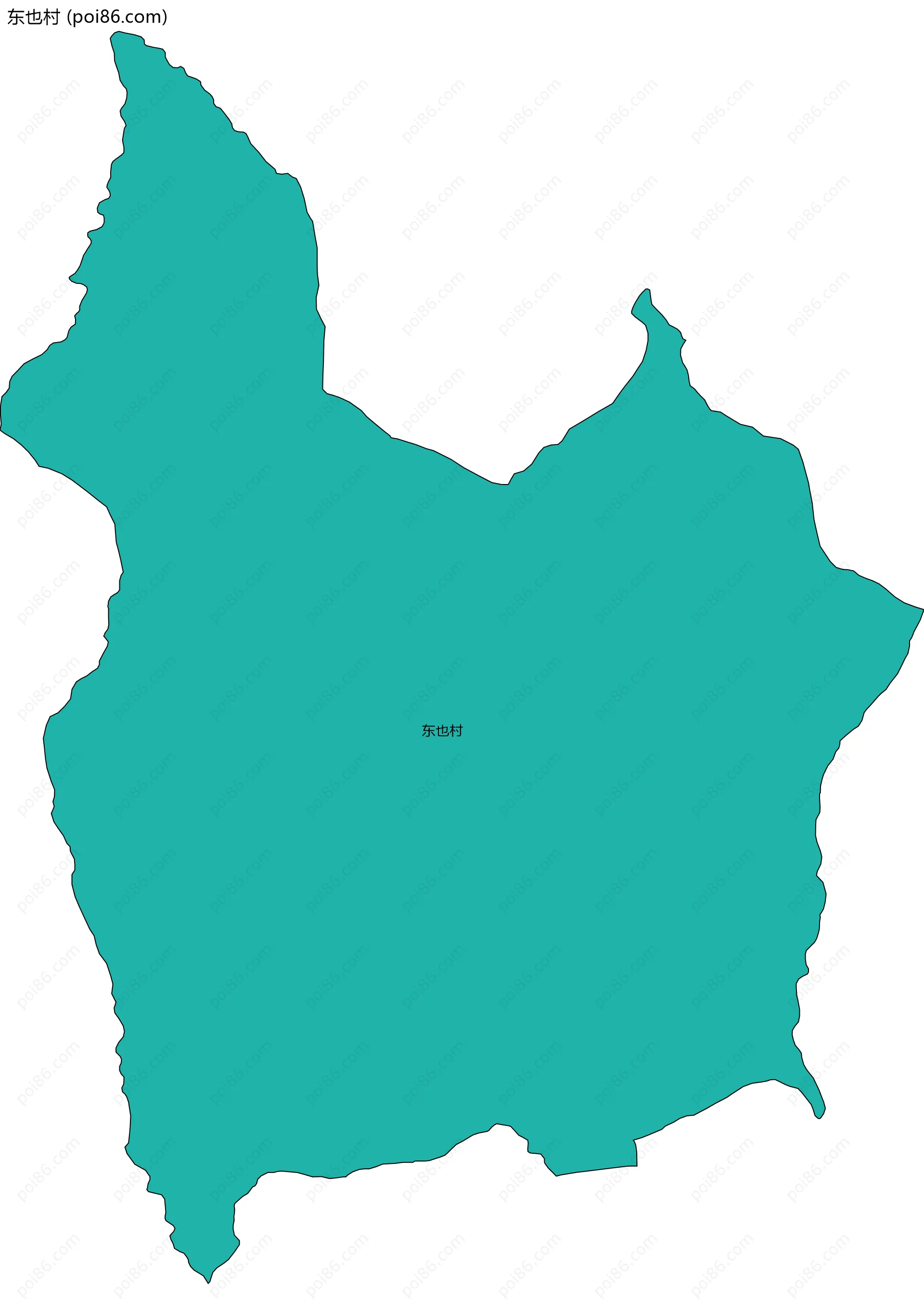 东也村边界地图