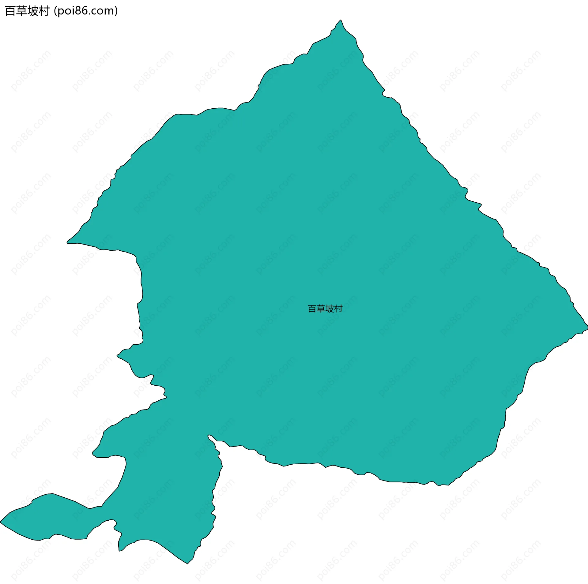 百草坡村边界地图