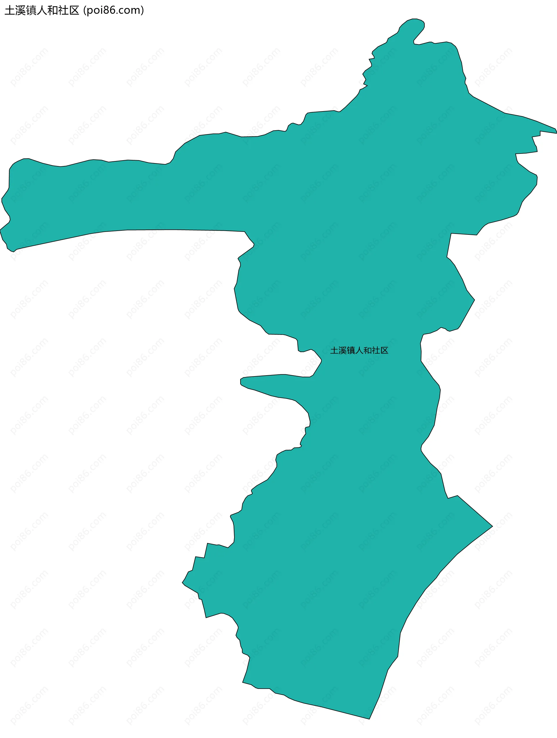 土溪镇人和社区边界地图