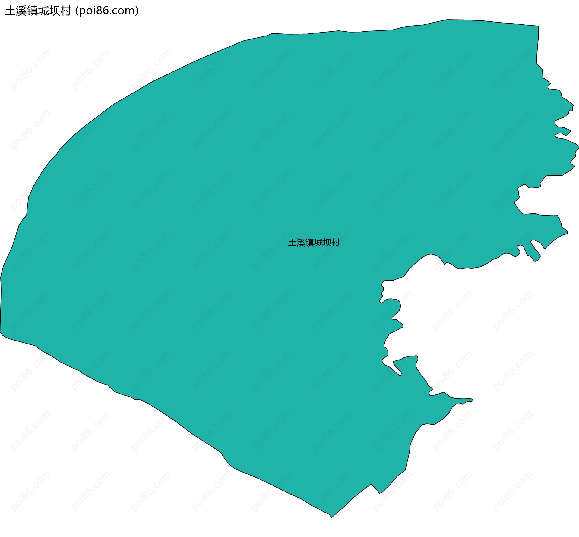 土溪镇城坝村边界地图