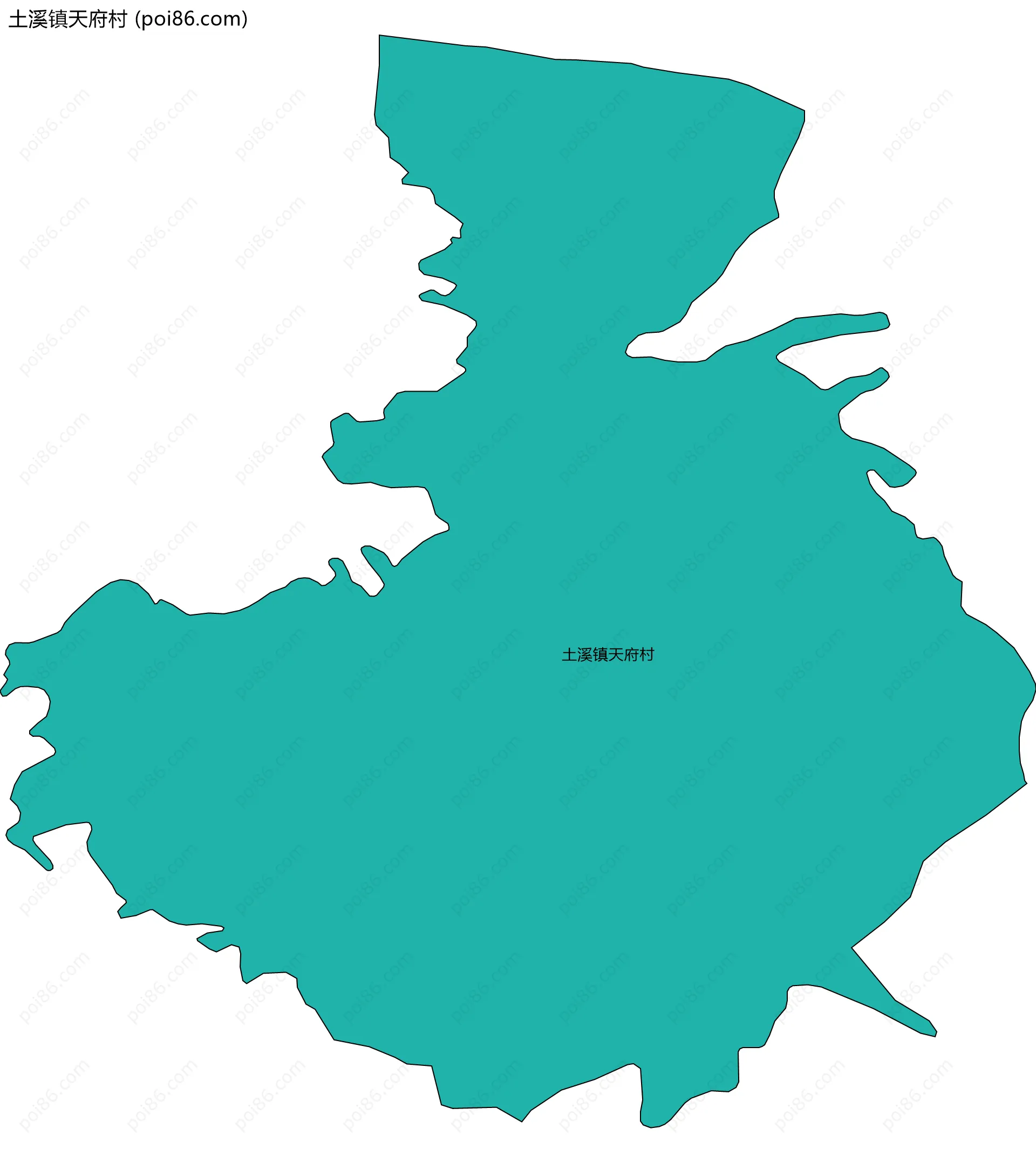 土溪镇天府村边界地图