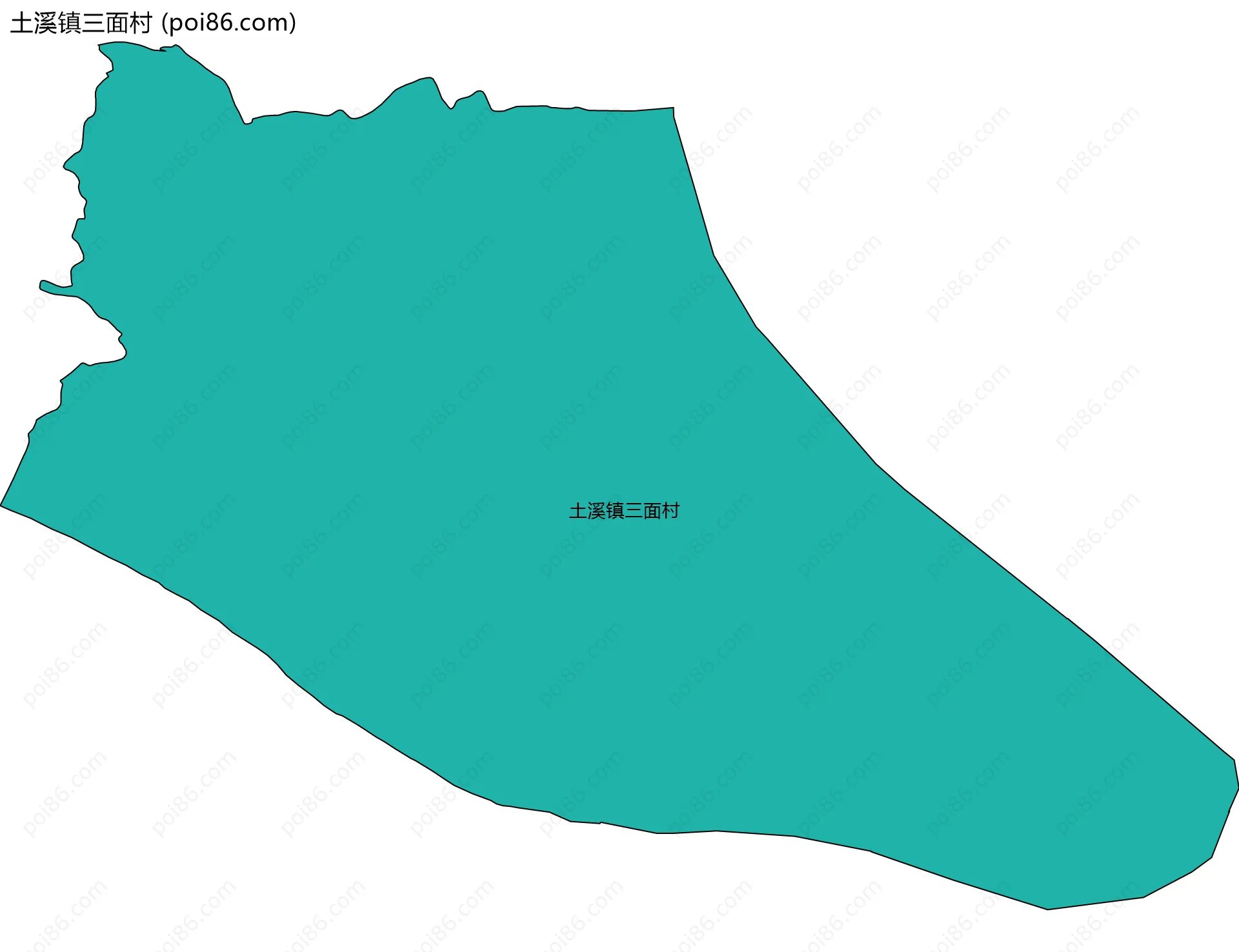 土溪镇三面村边界地图