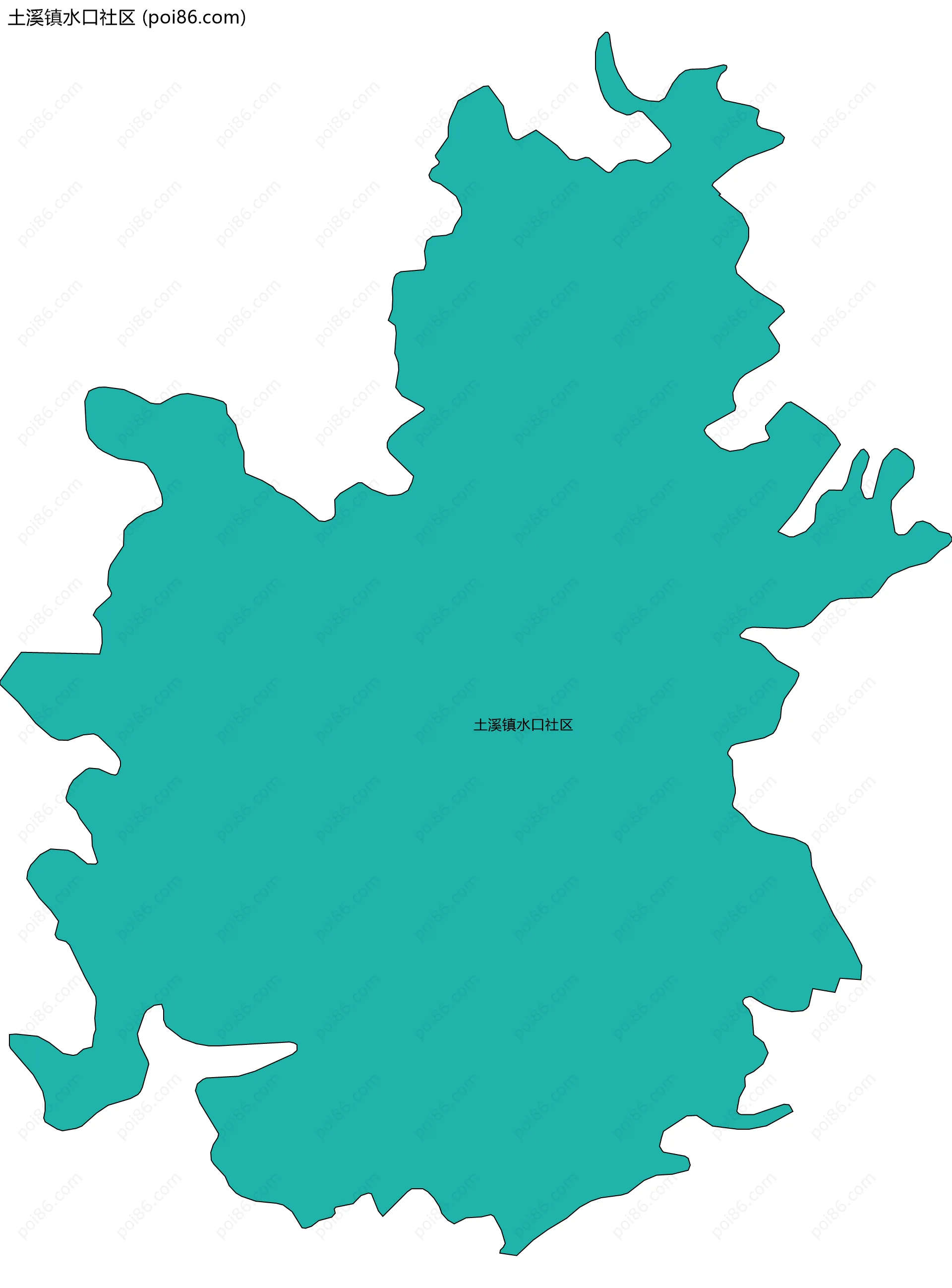 土溪镇水口社区边界地图