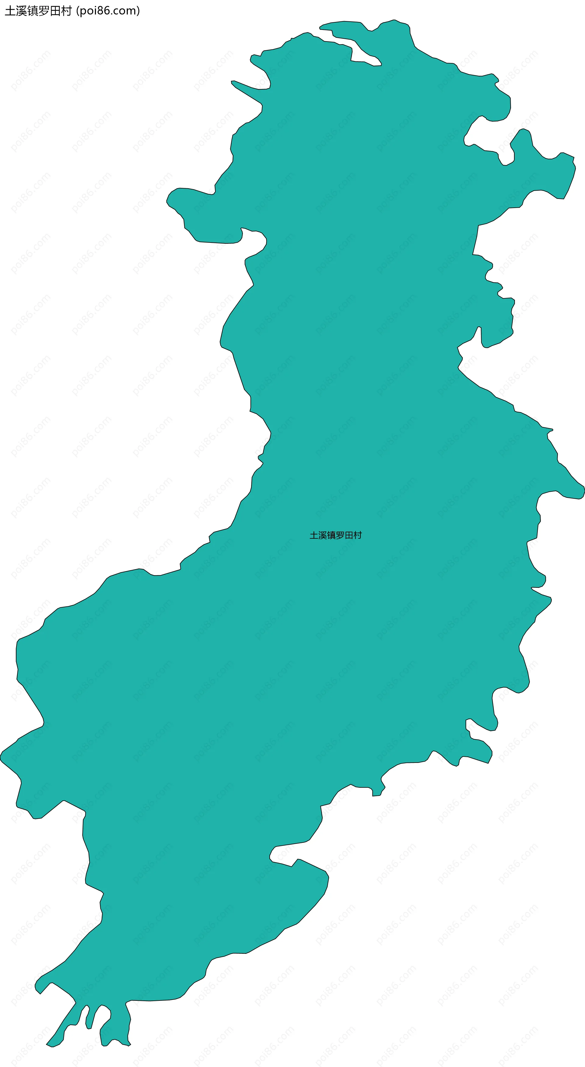 土溪镇罗田村边界地图