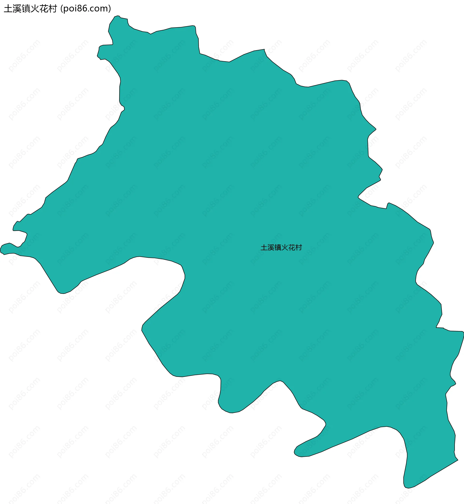 土溪镇火花村边界地图