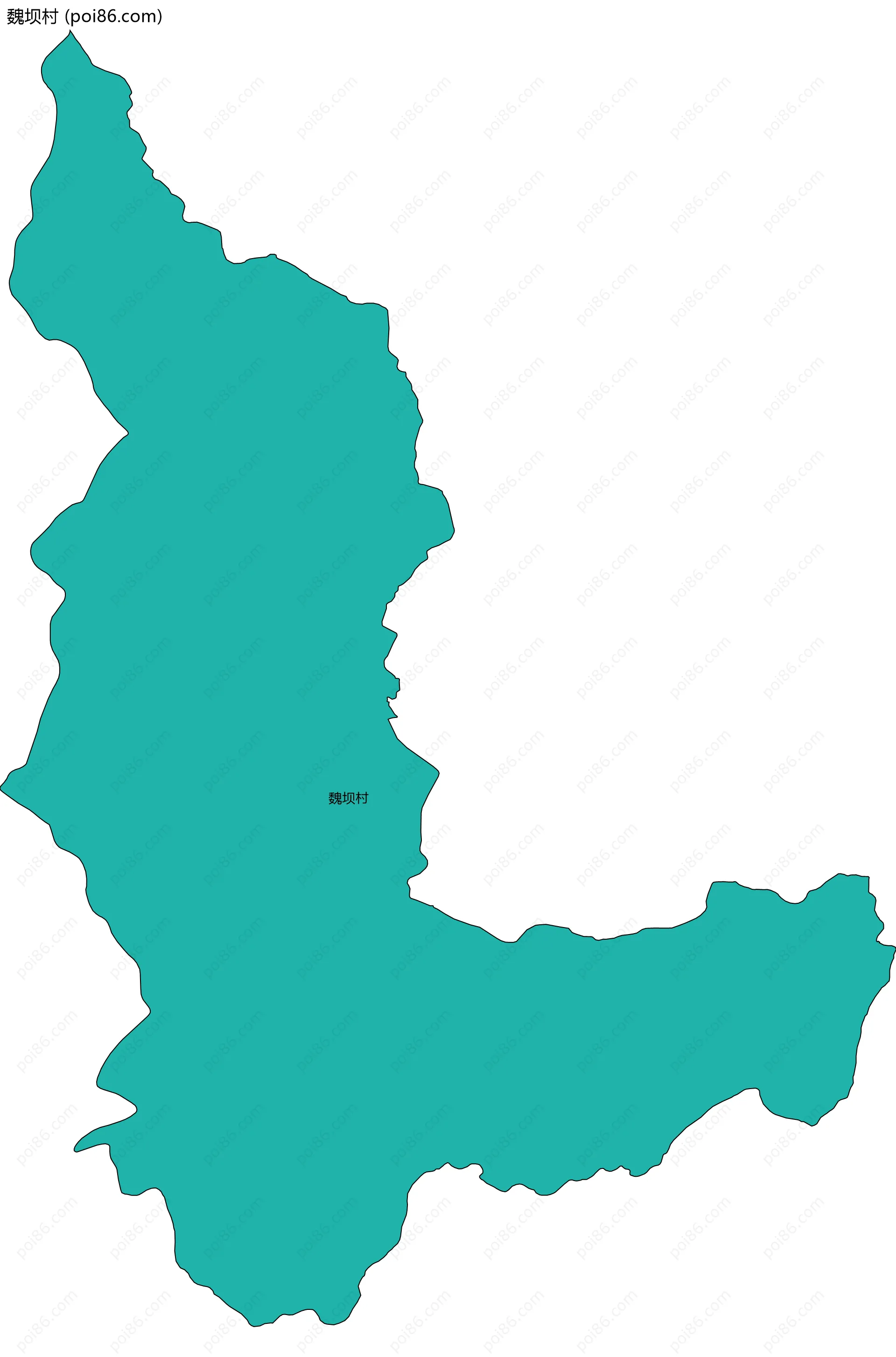 魏坝村边界地图