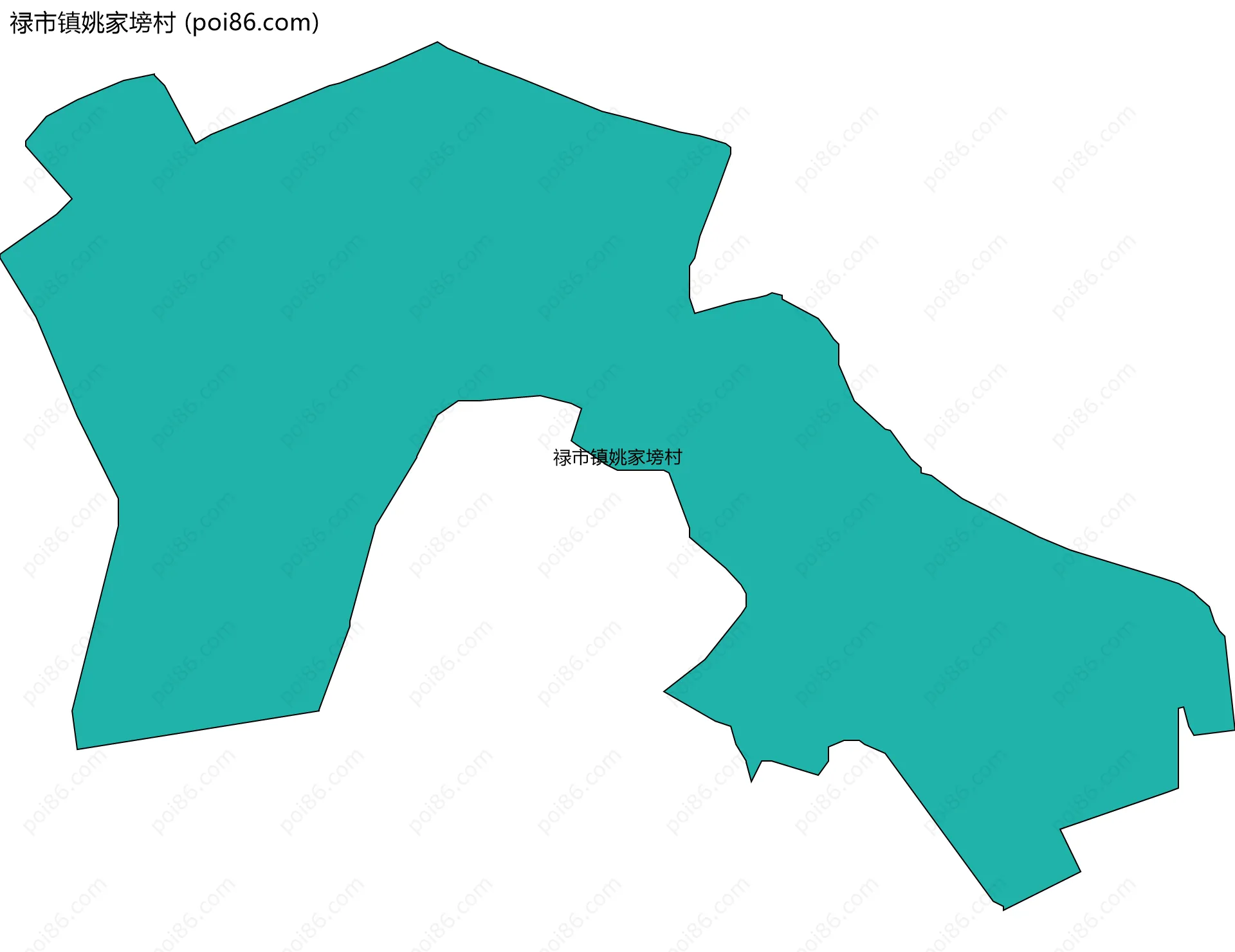 禄市镇姚家塝村边界地图
