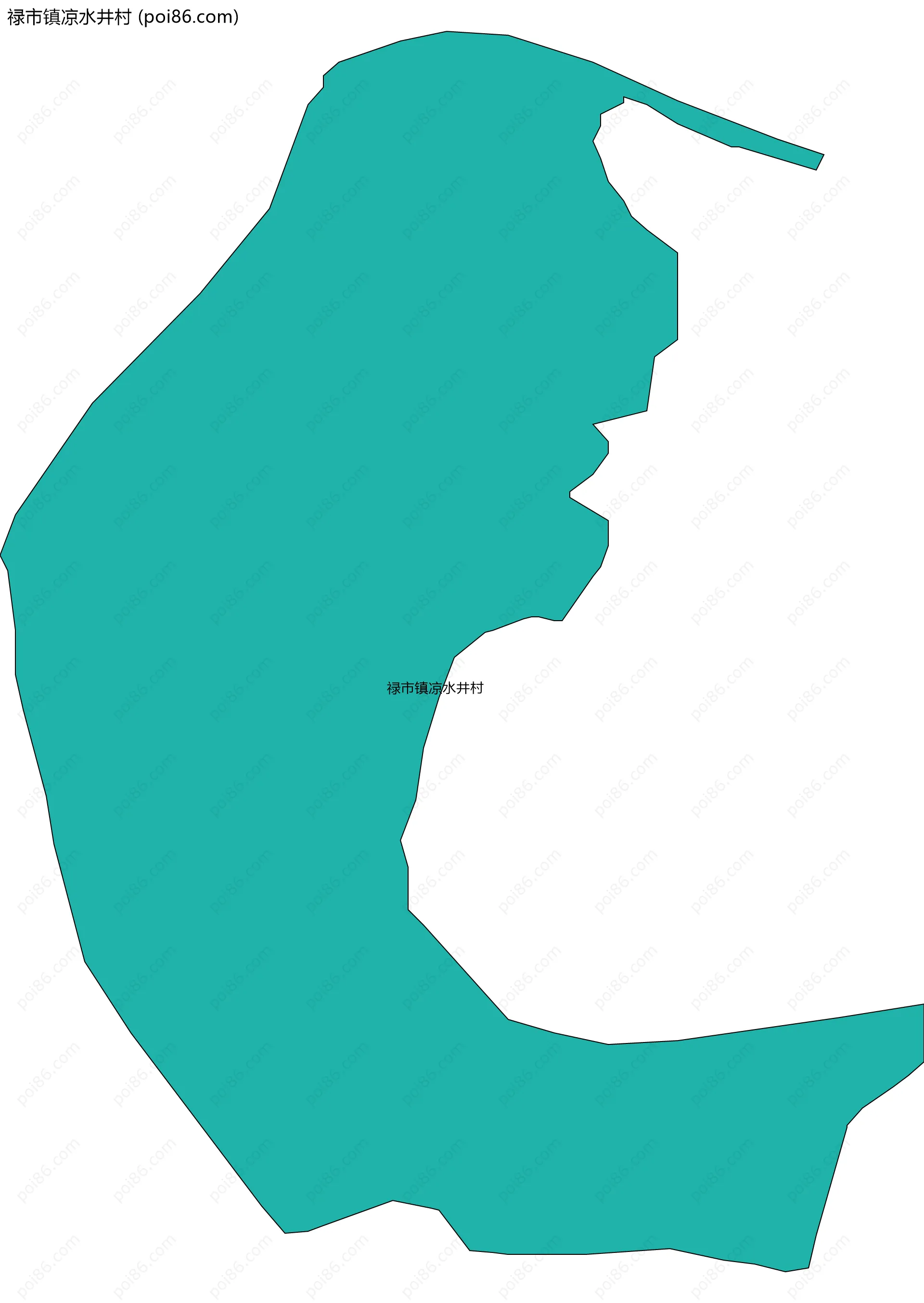 禄市镇凉水井村边界地图