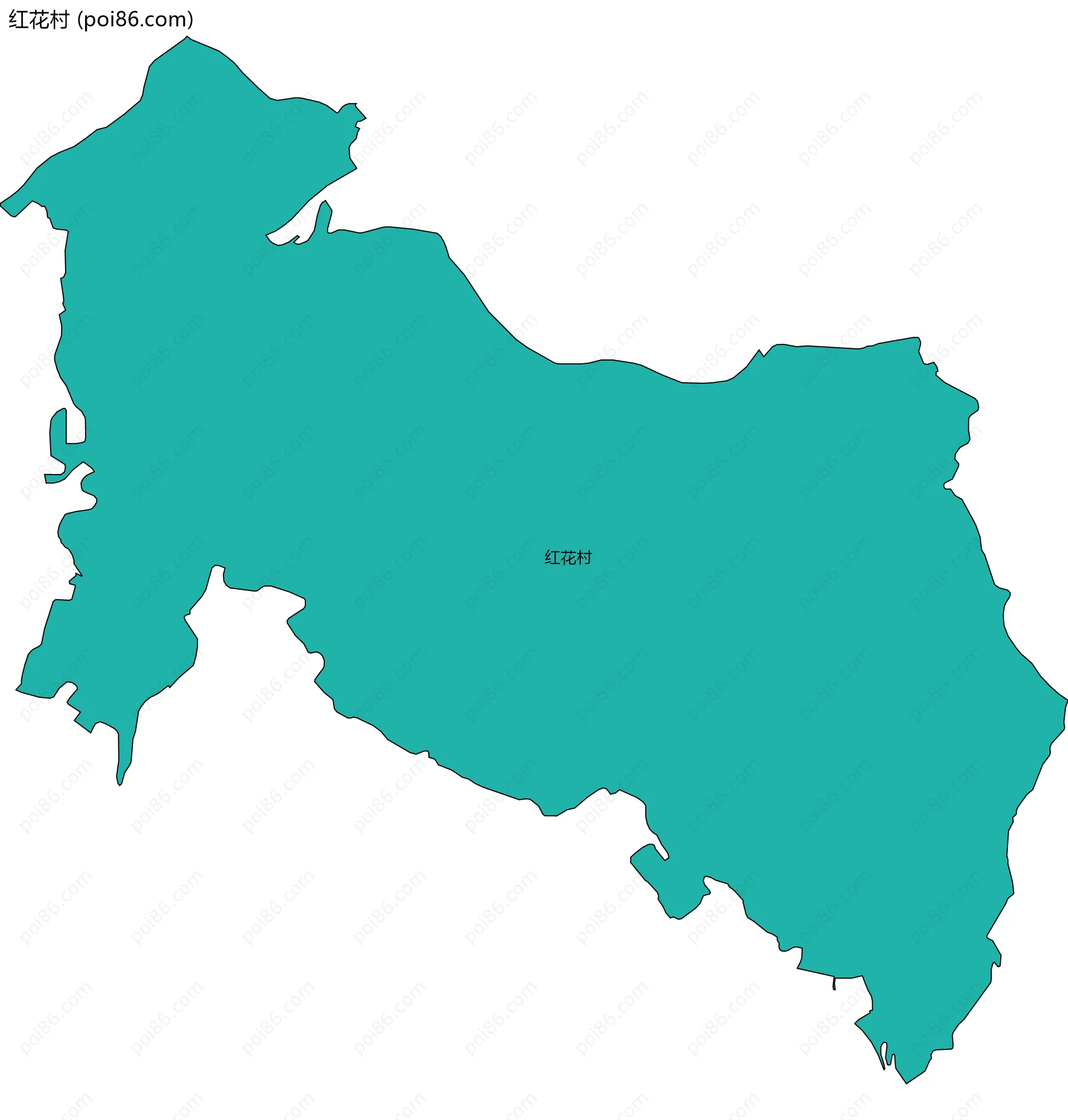 红花村边界地图