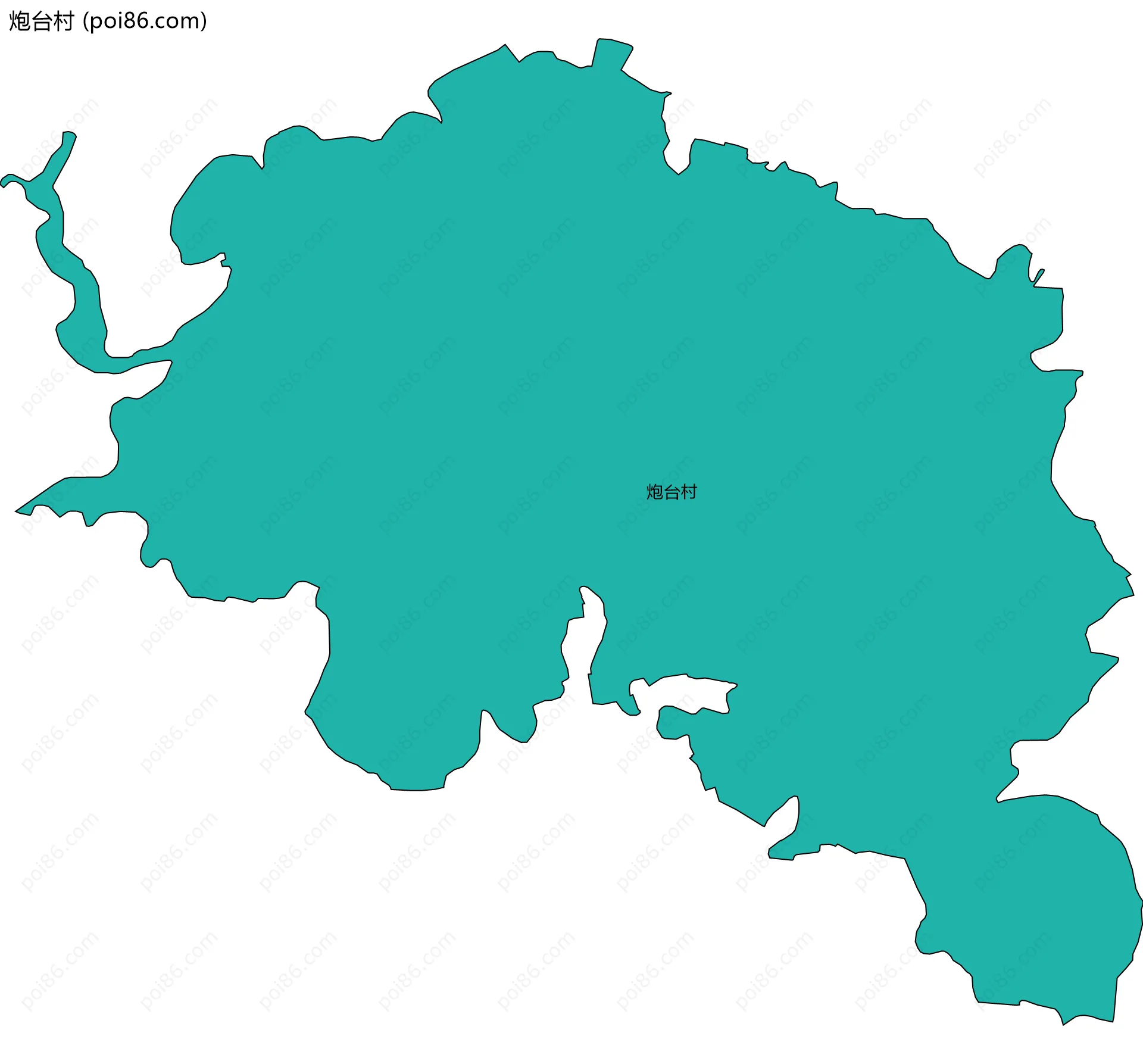 炮台村边界地图