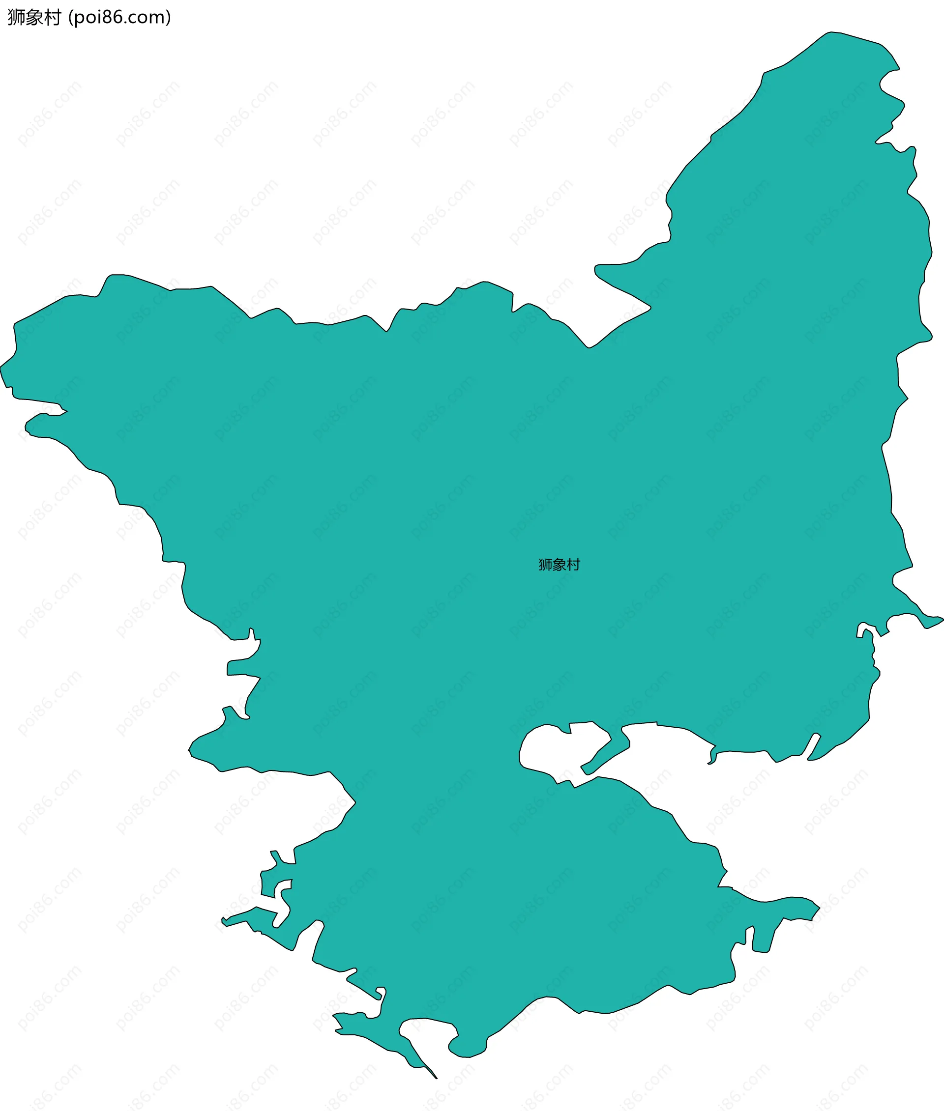 狮象村边界地图