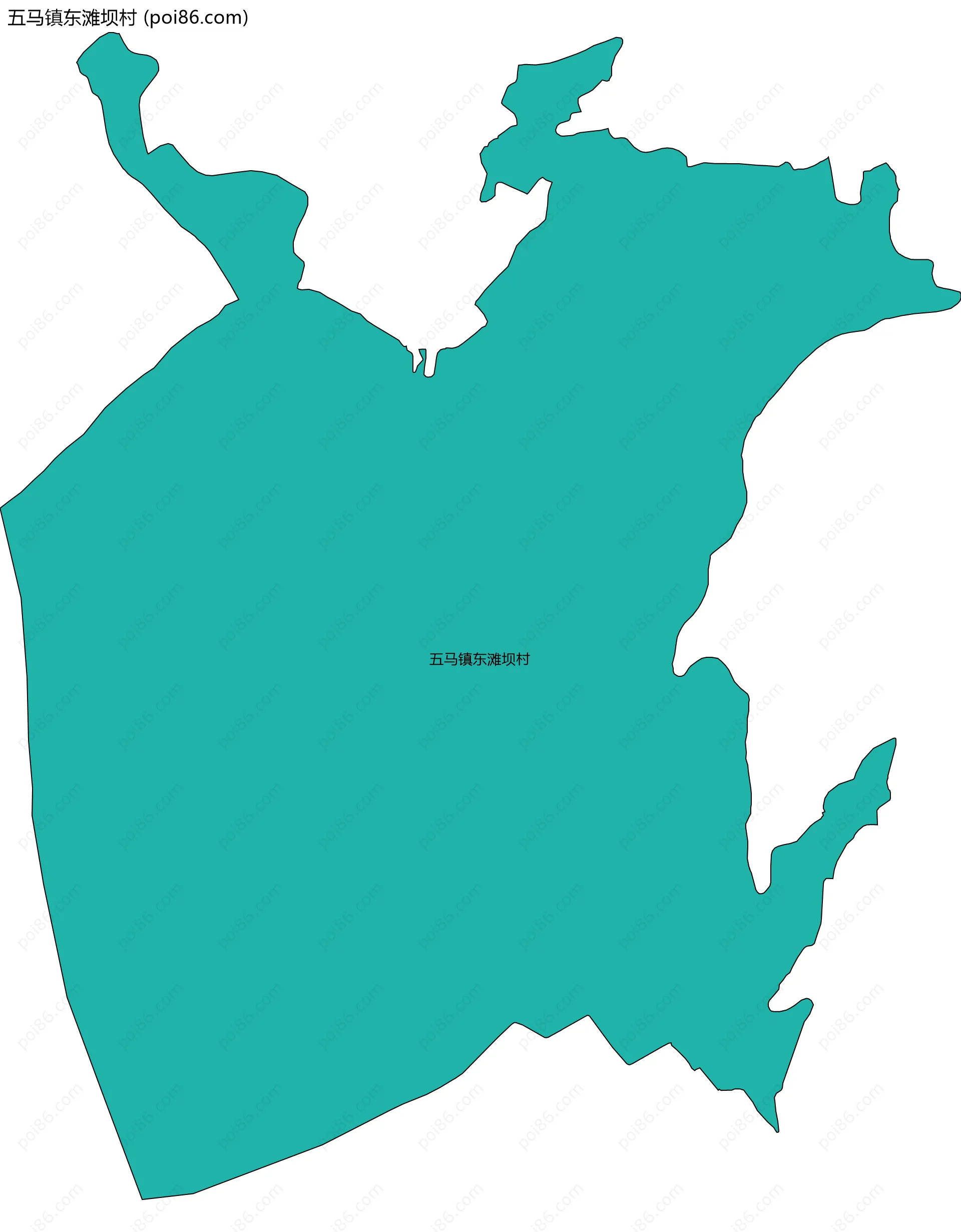 五马镇东滩坝村边界地图
