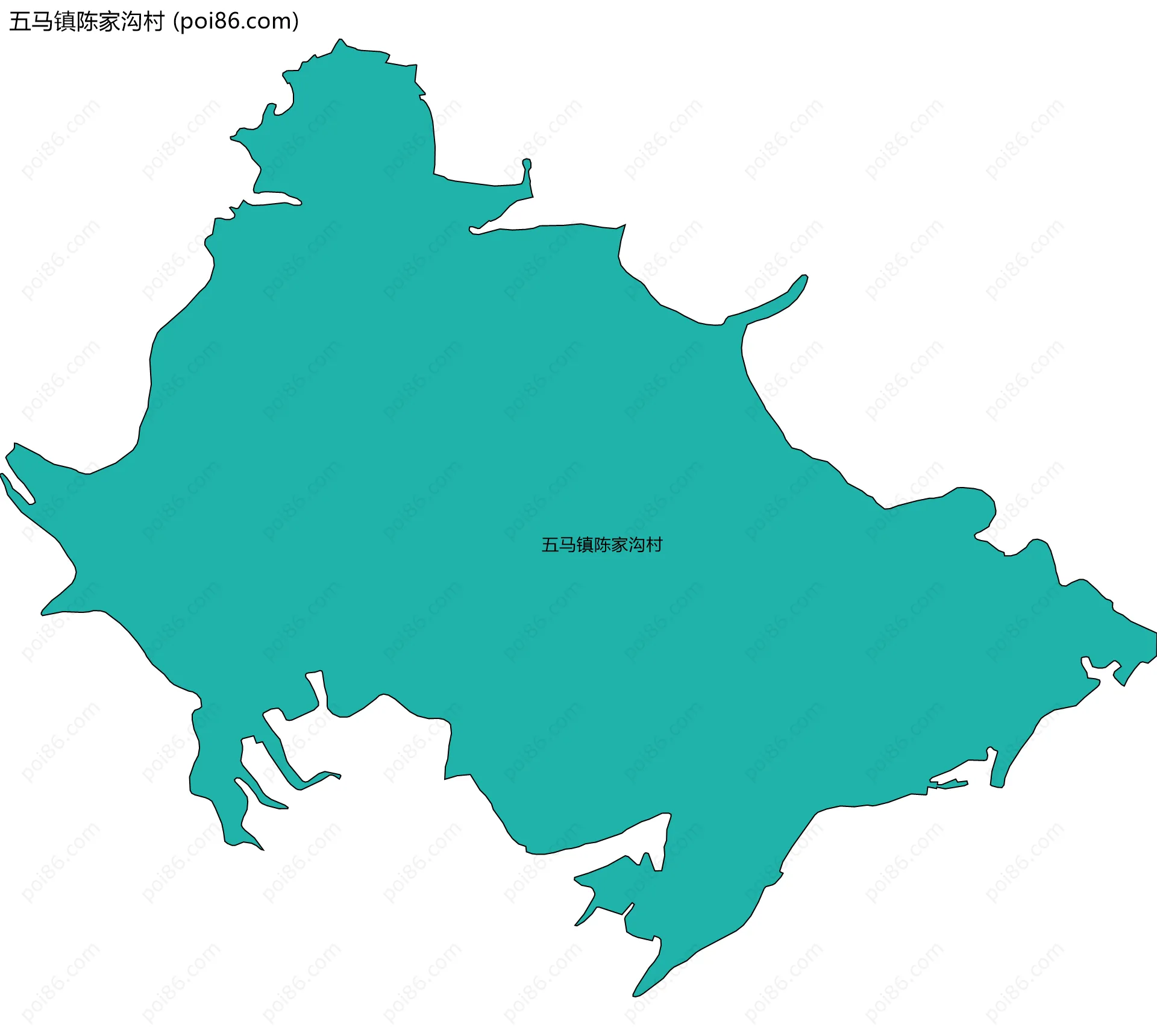 五马镇陈家沟村边界地图