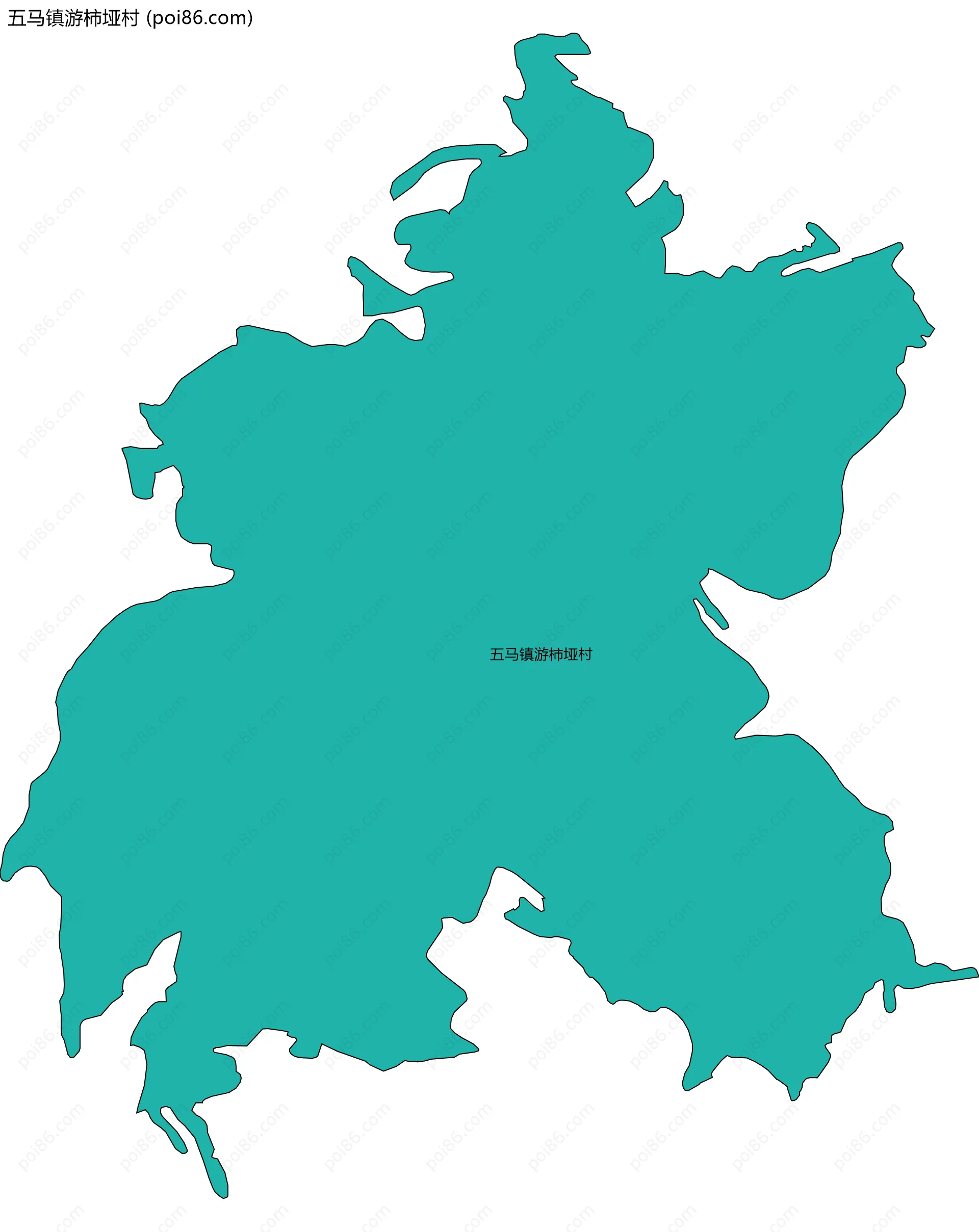 五马镇游柿垭村边界地图