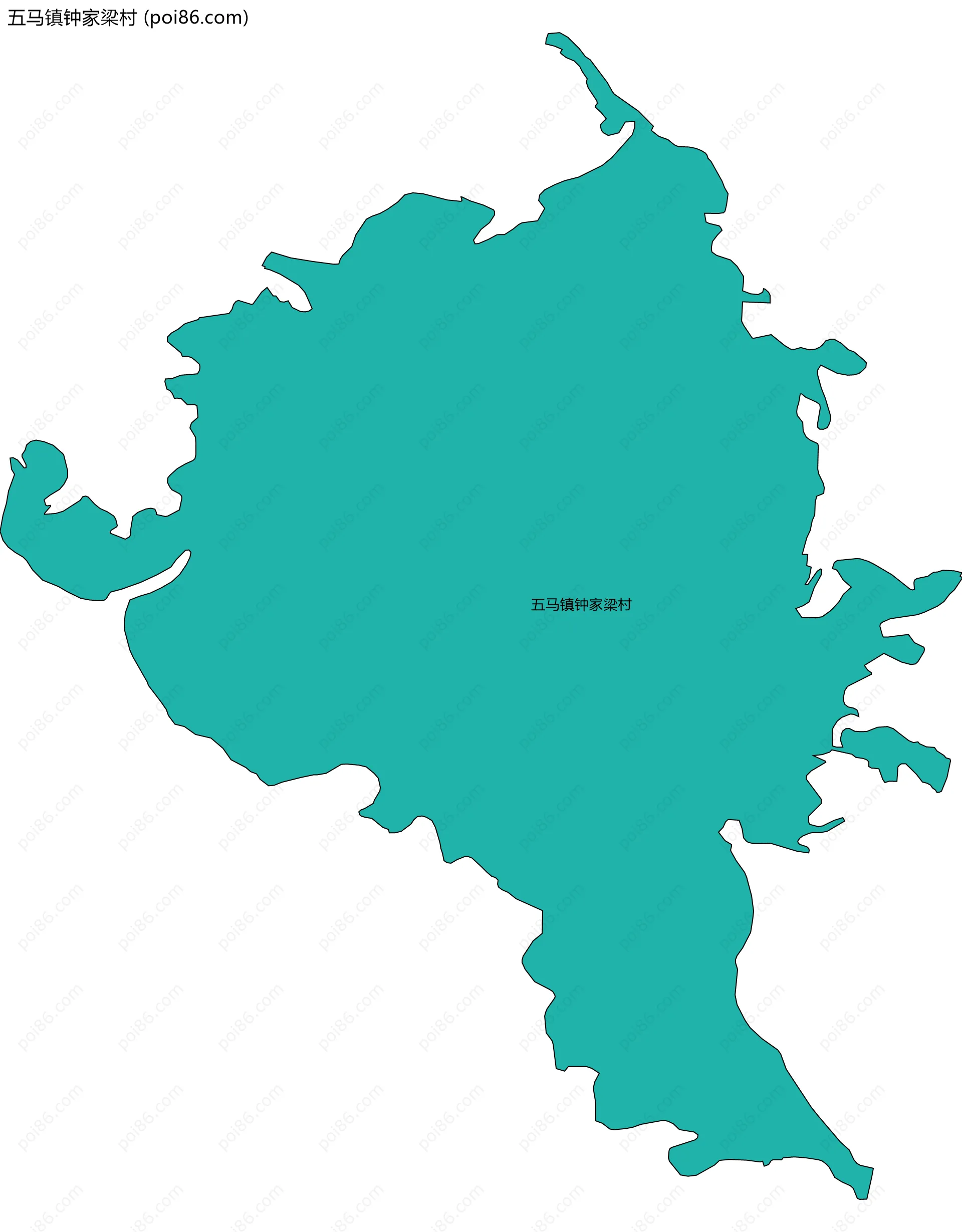 五马镇钟家梁村边界地图