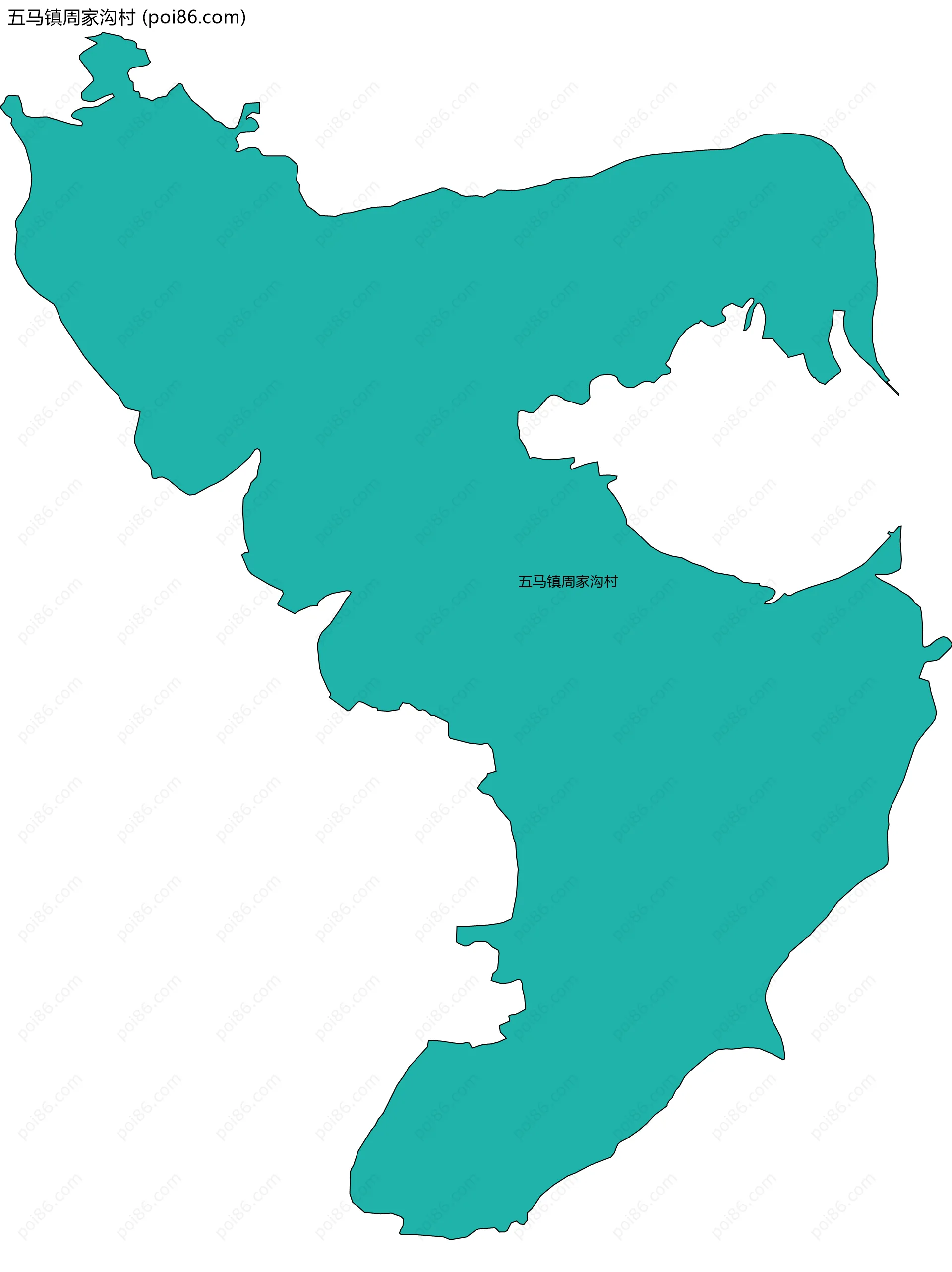 五马镇周家沟村边界地图