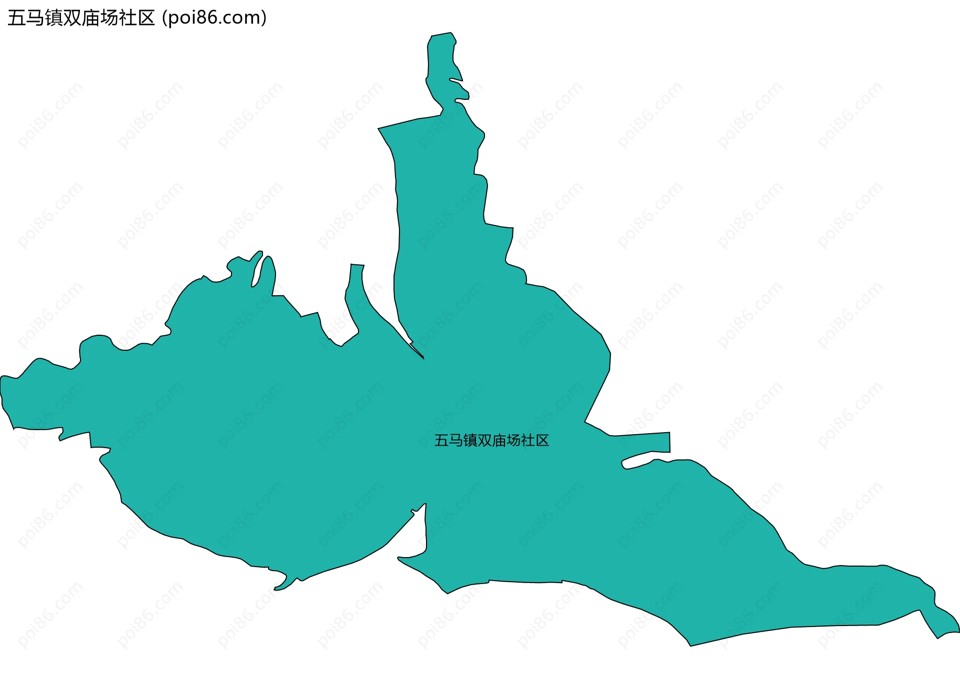 五马镇双庙场社区边界地图