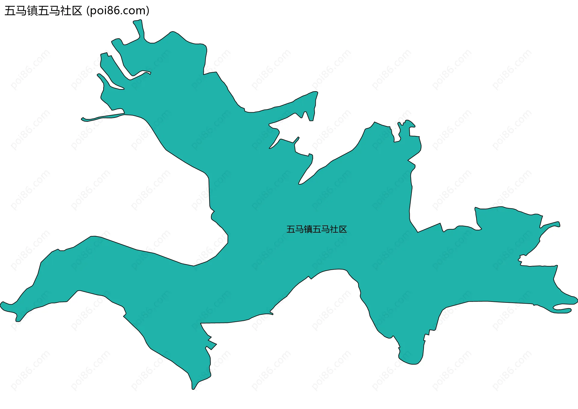 五马镇五马社区边界地图