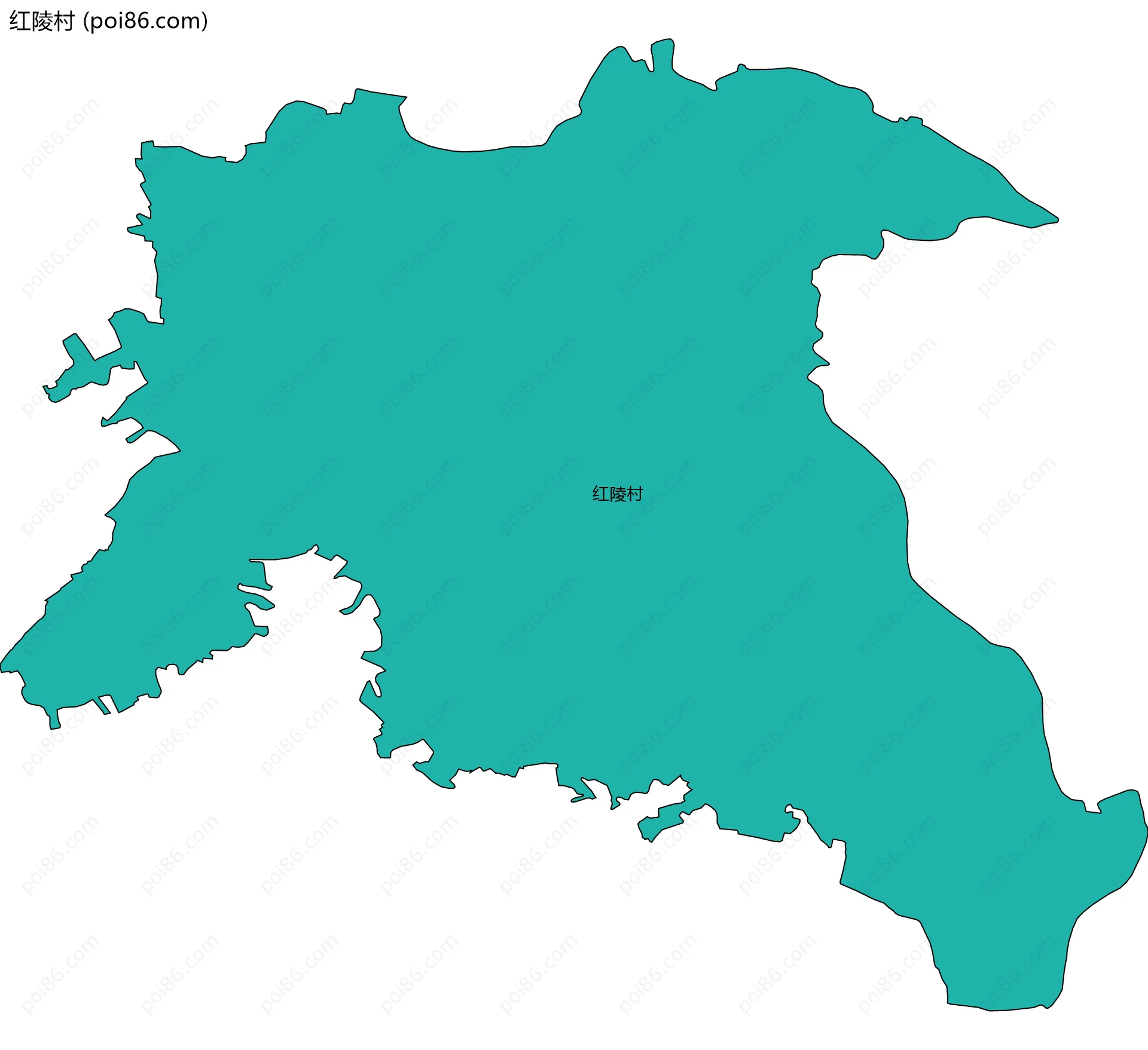 红陵村边界地图