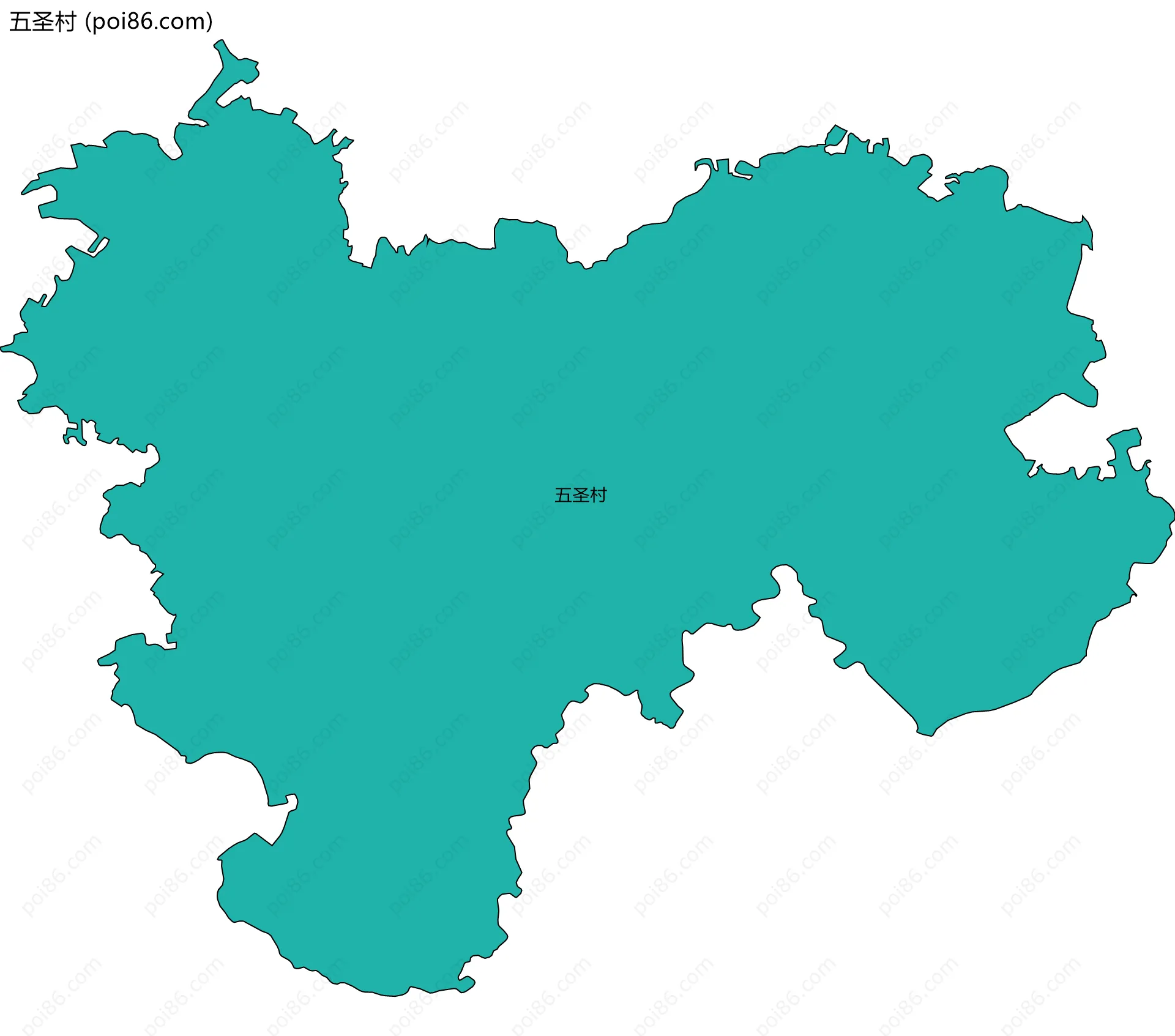 五圣村边界地图