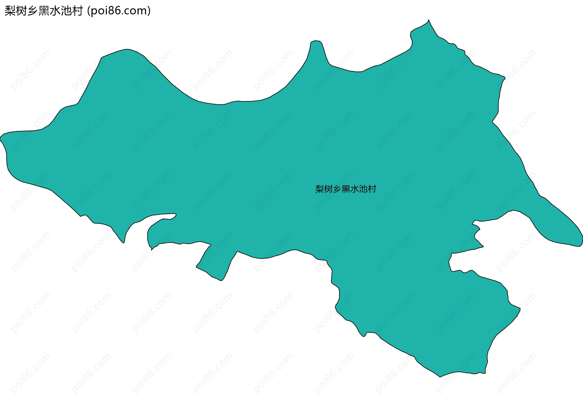梨树乡黑水池村边界地图