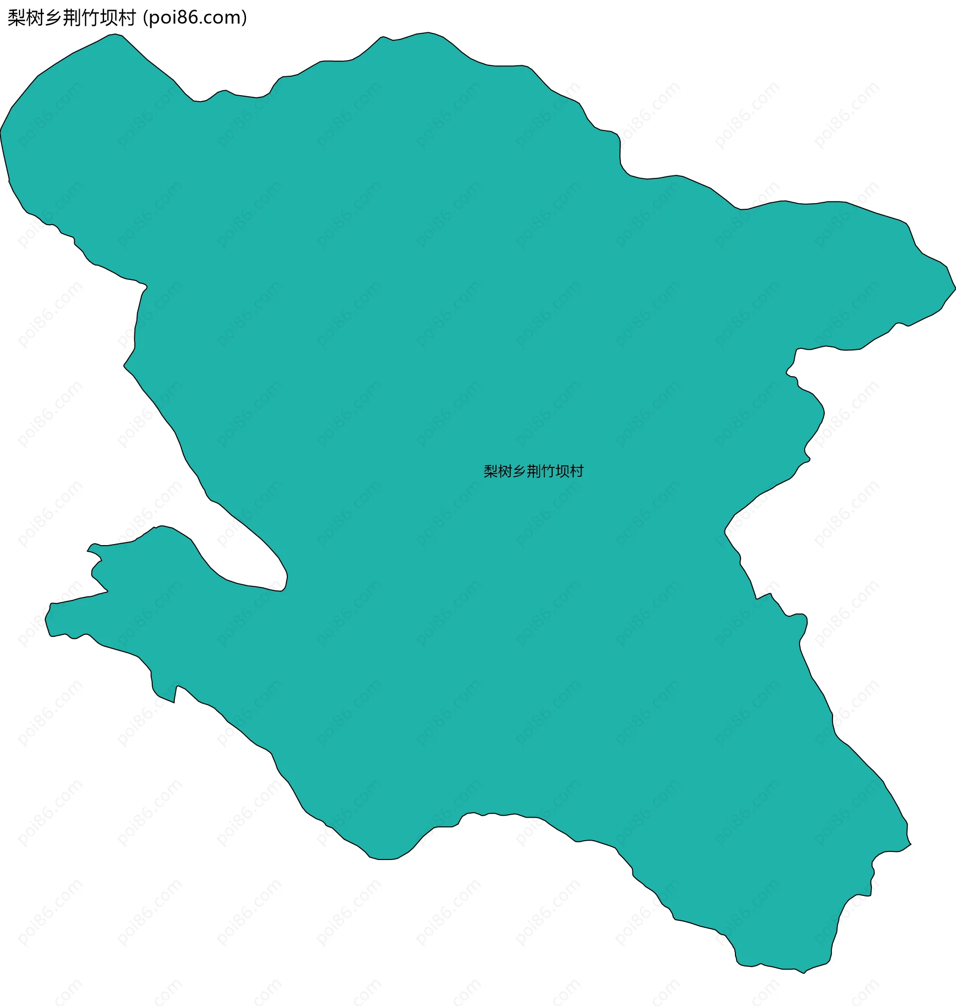 梨树乡荆竹坝村边界地图