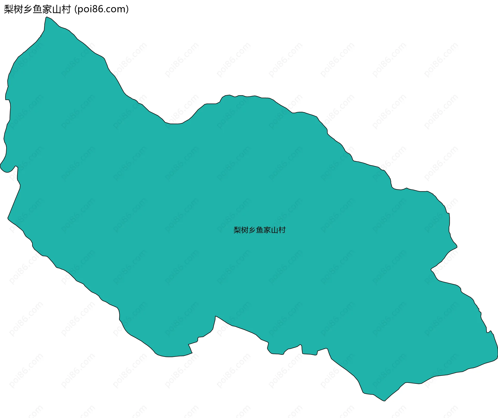 梨树乡鱼家山村边界地图