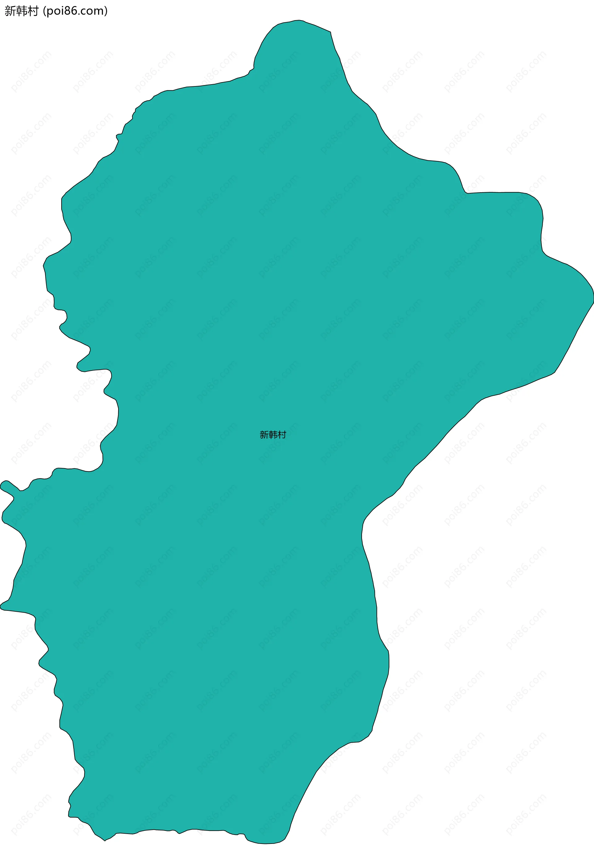 新韩村边界地图