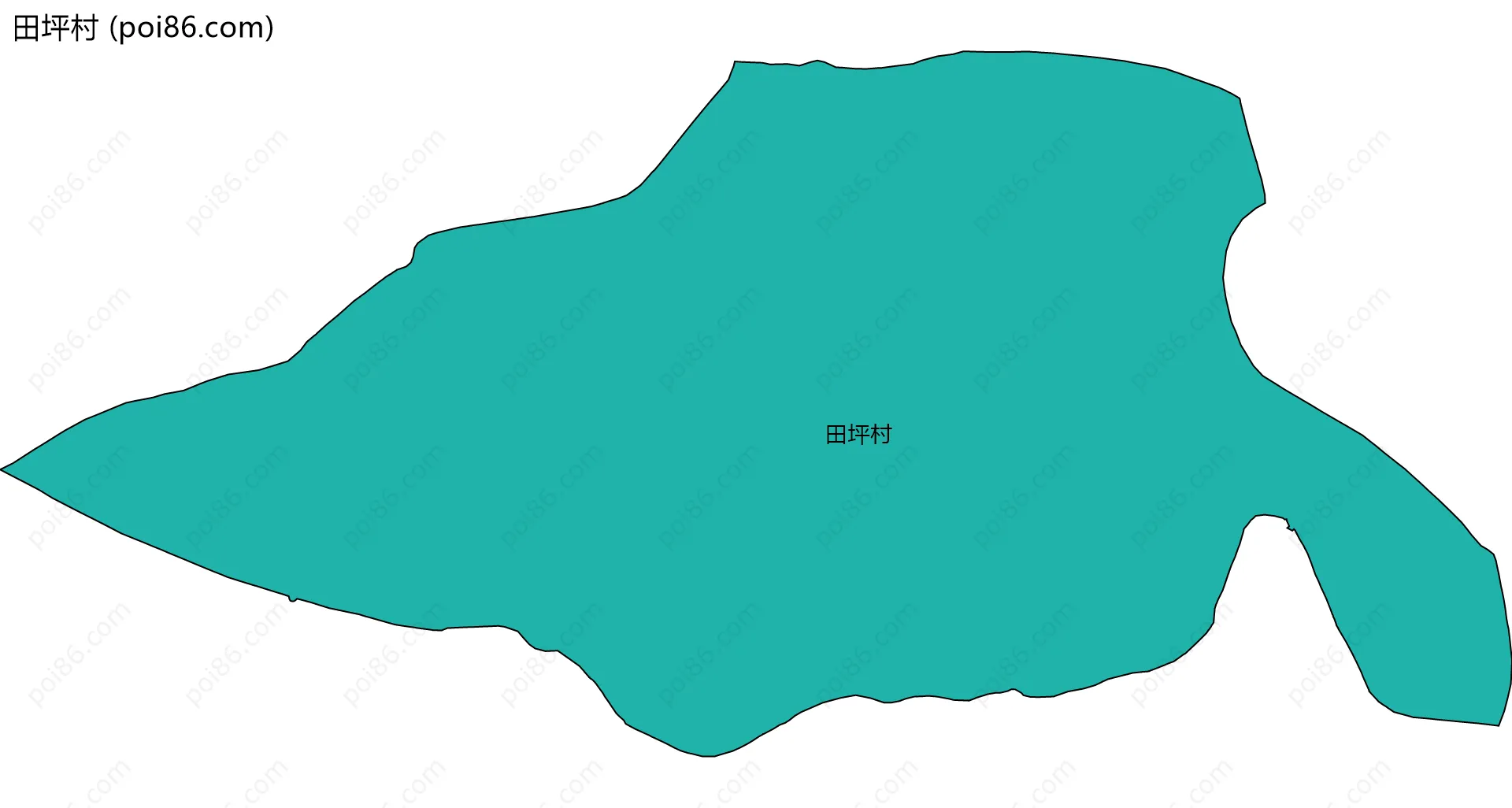 田坪村边界地图