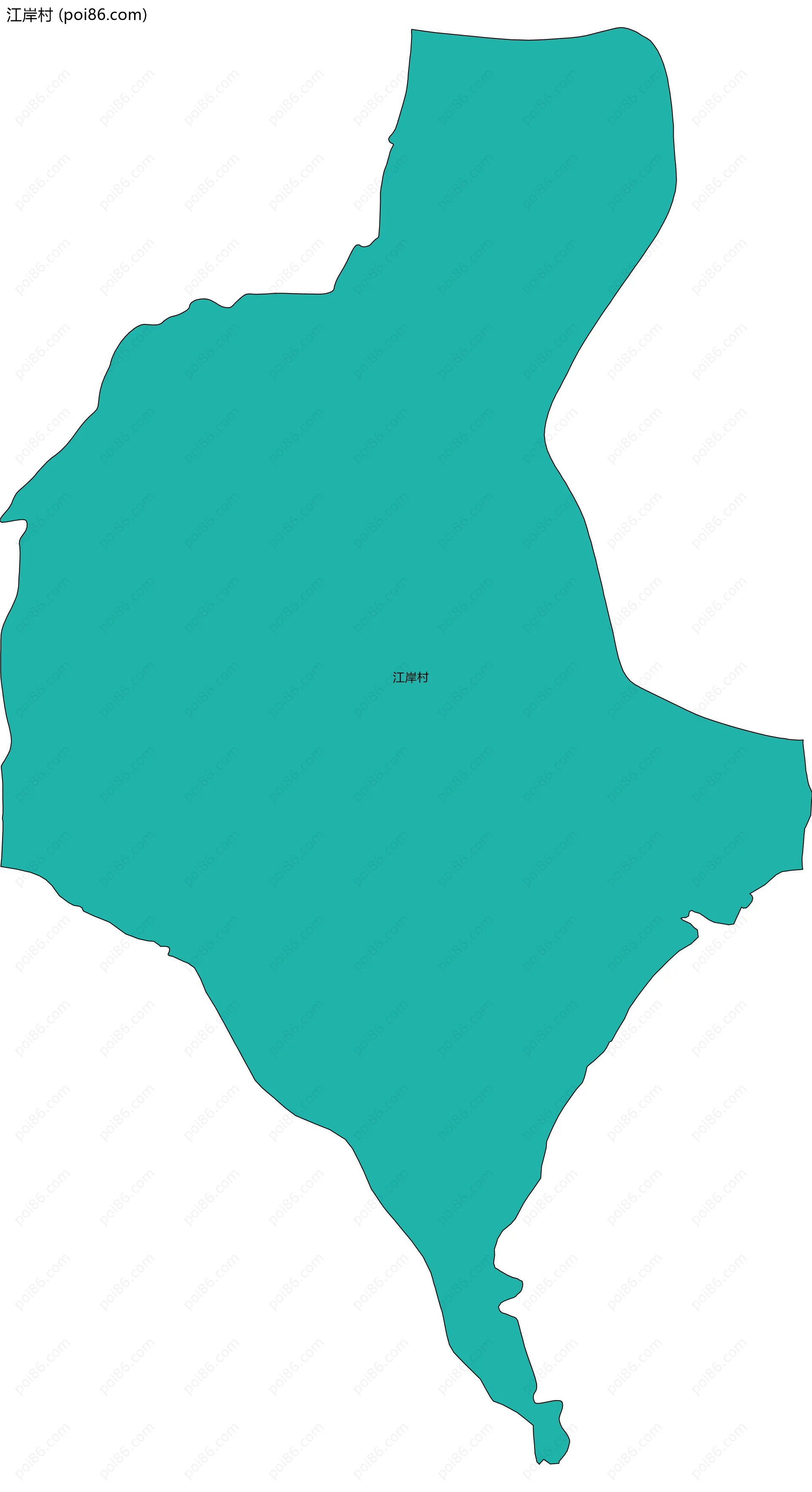 江岸村边界地图