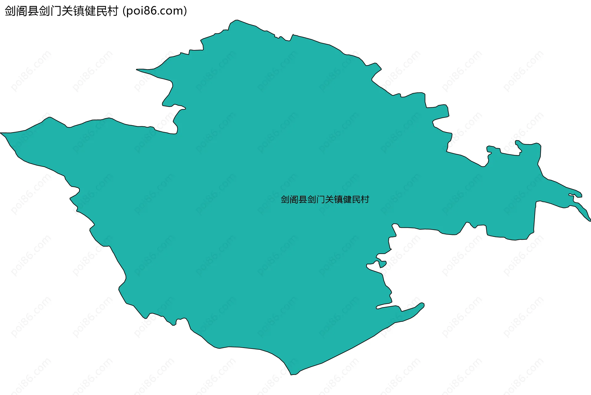 剑阁县剑门关镇健民村边界地图