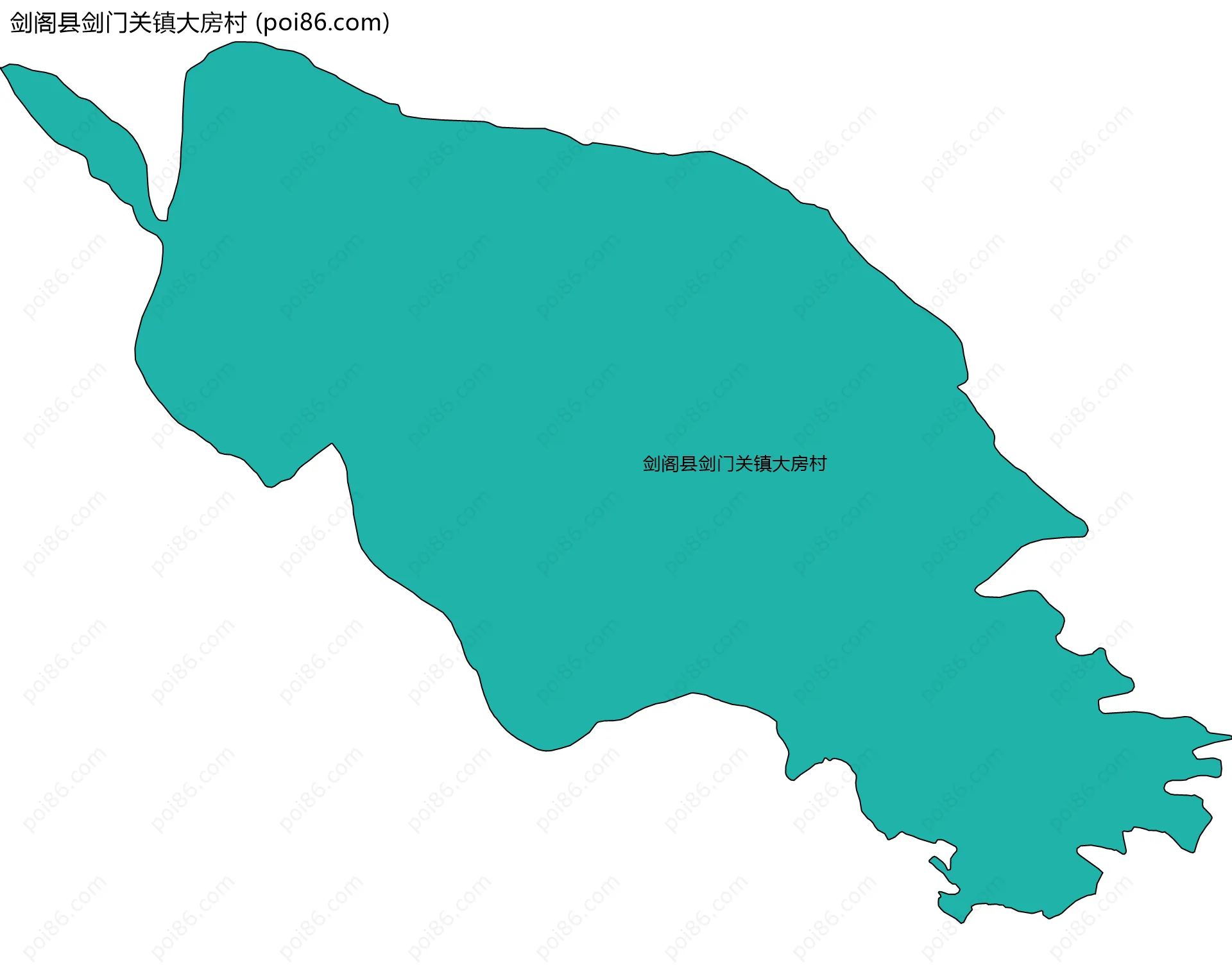 剑阁县剑门关镇大房村边界地图