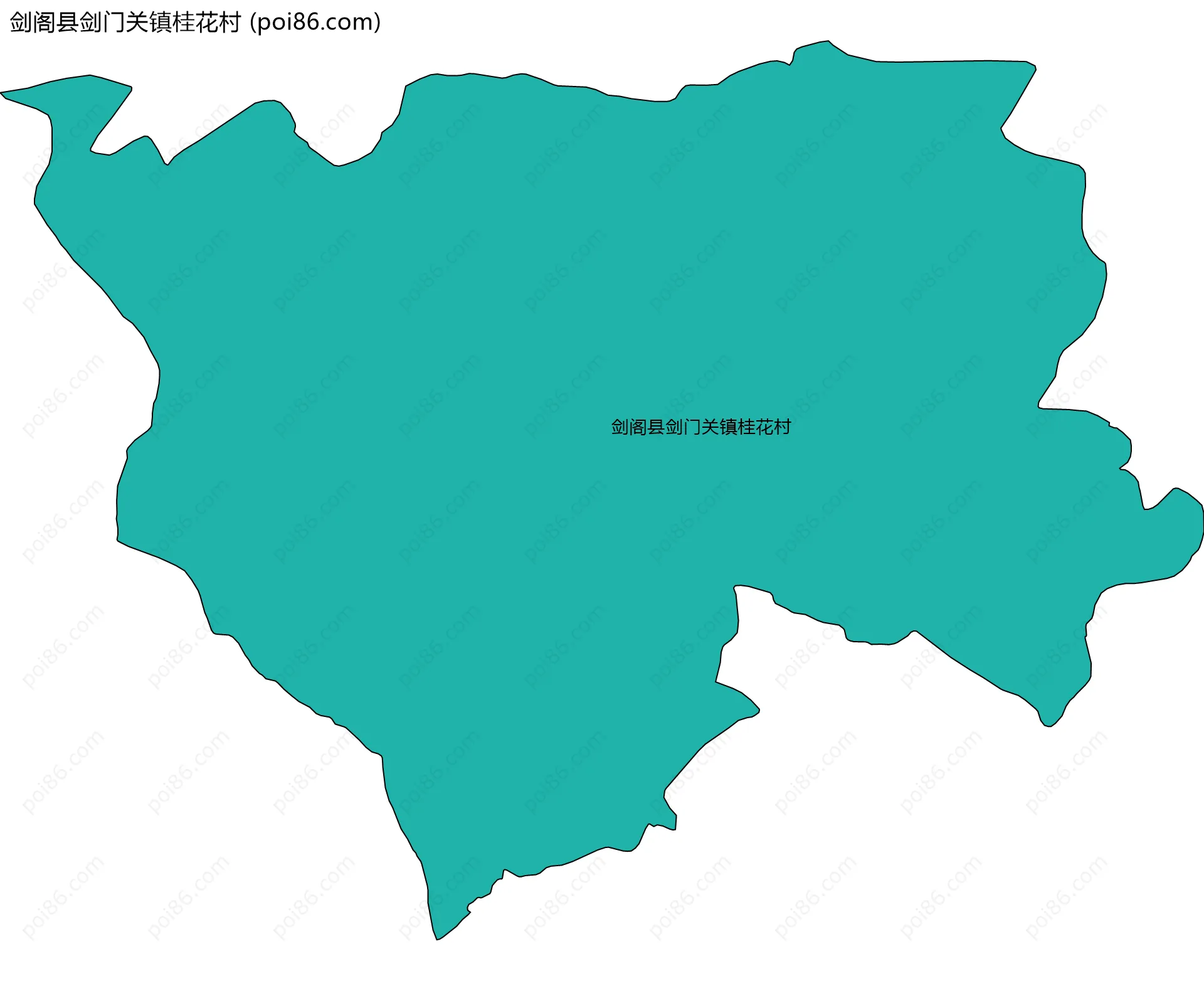 剑阁县剑门关镇桂花村边界地图