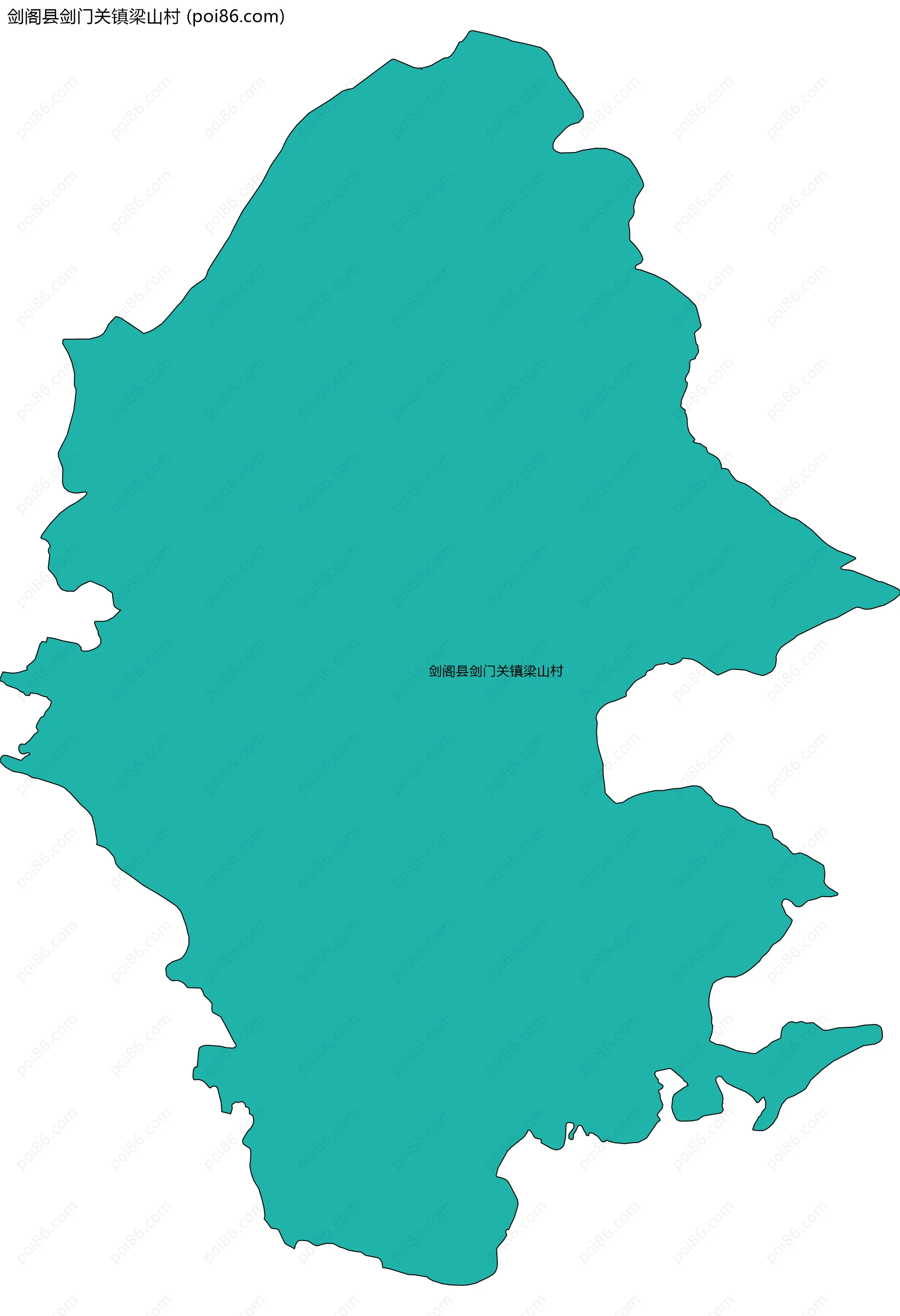 剑阁县剑门关镇梁山村边界地图