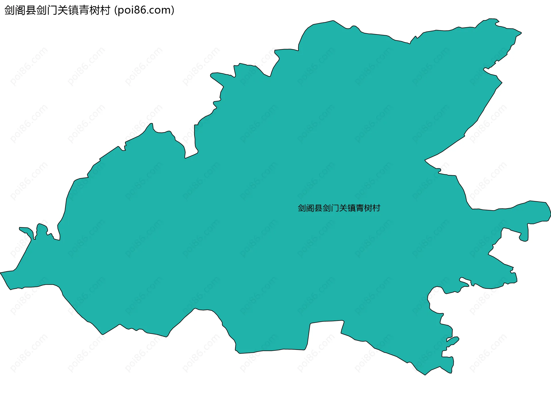 剑阁县剑门关镇青树村边界地图