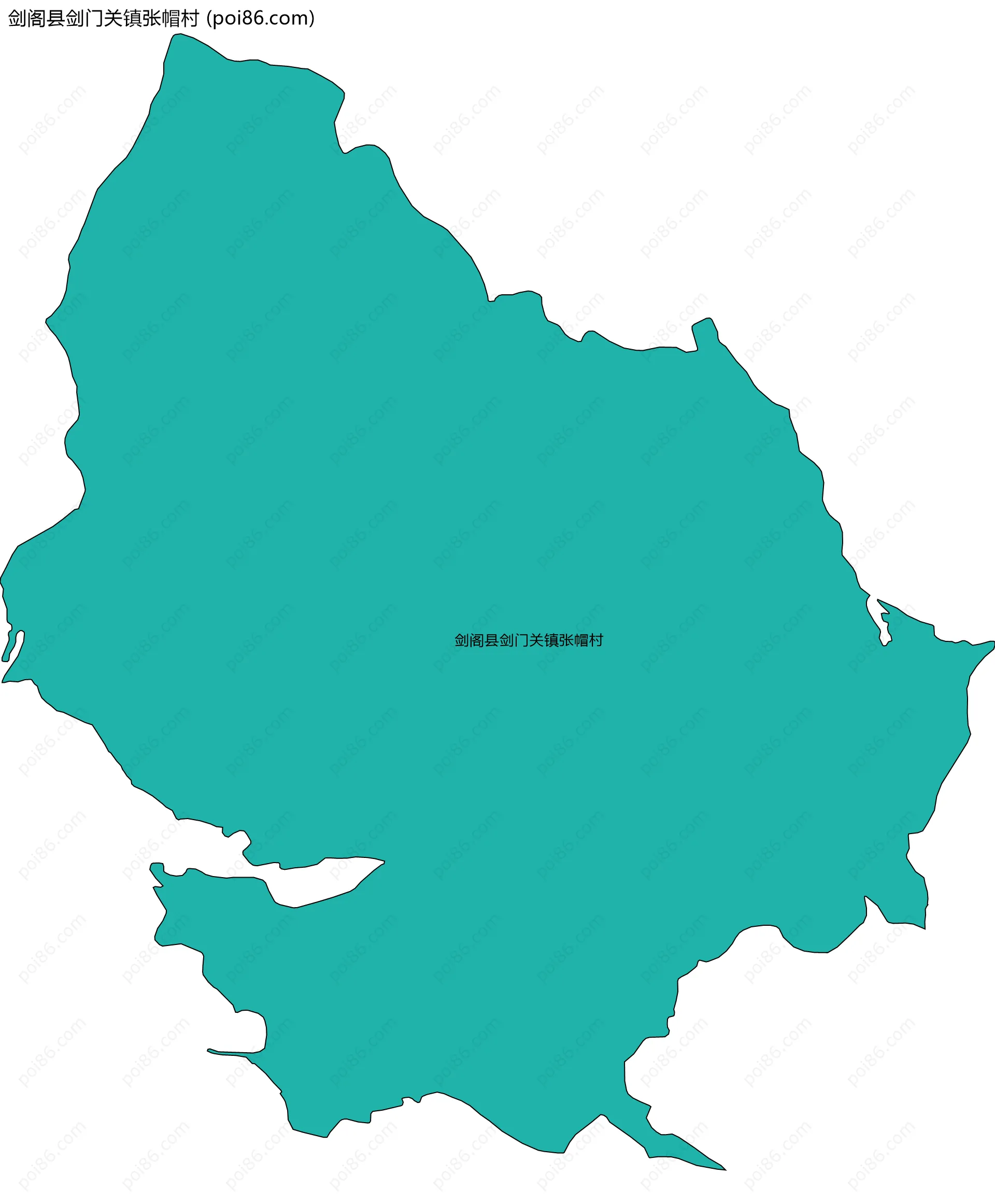 剑阁县剑门关镇张帽村边界地图