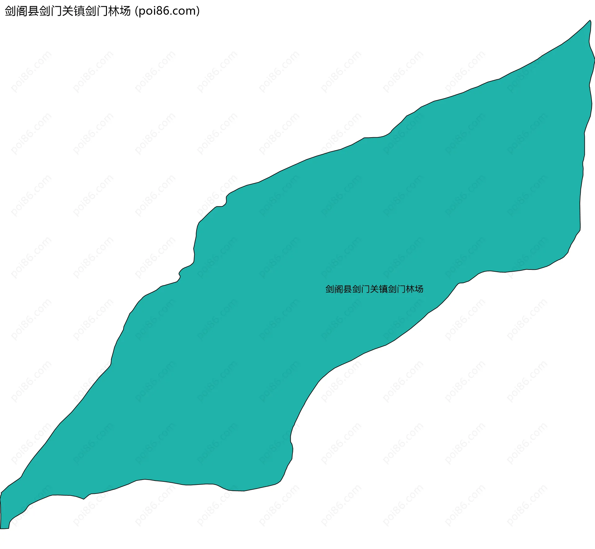 剑阁县剑门关镇剑门林场边界地图
