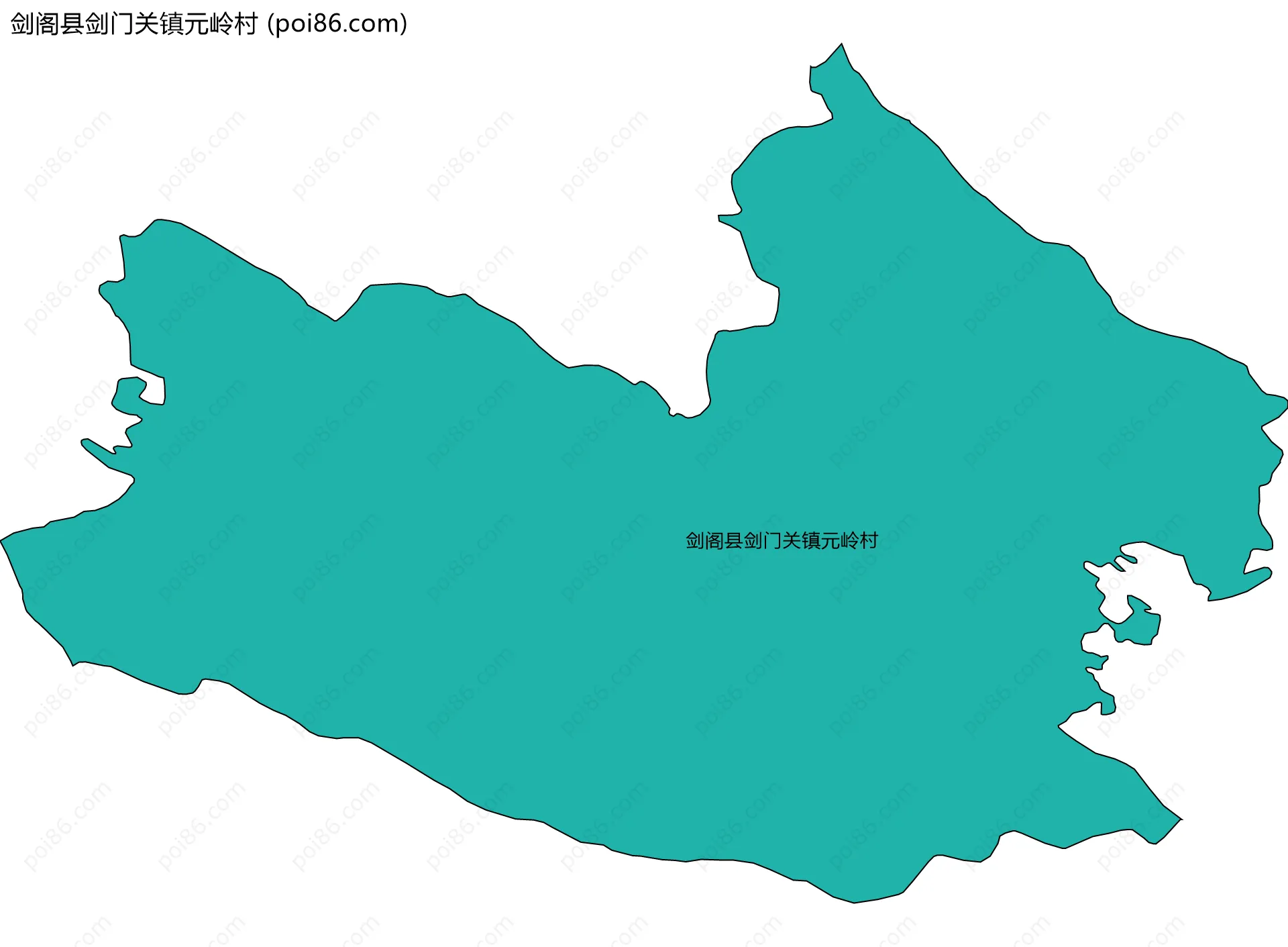 剑阁县剑门关镇元岭村边界地图