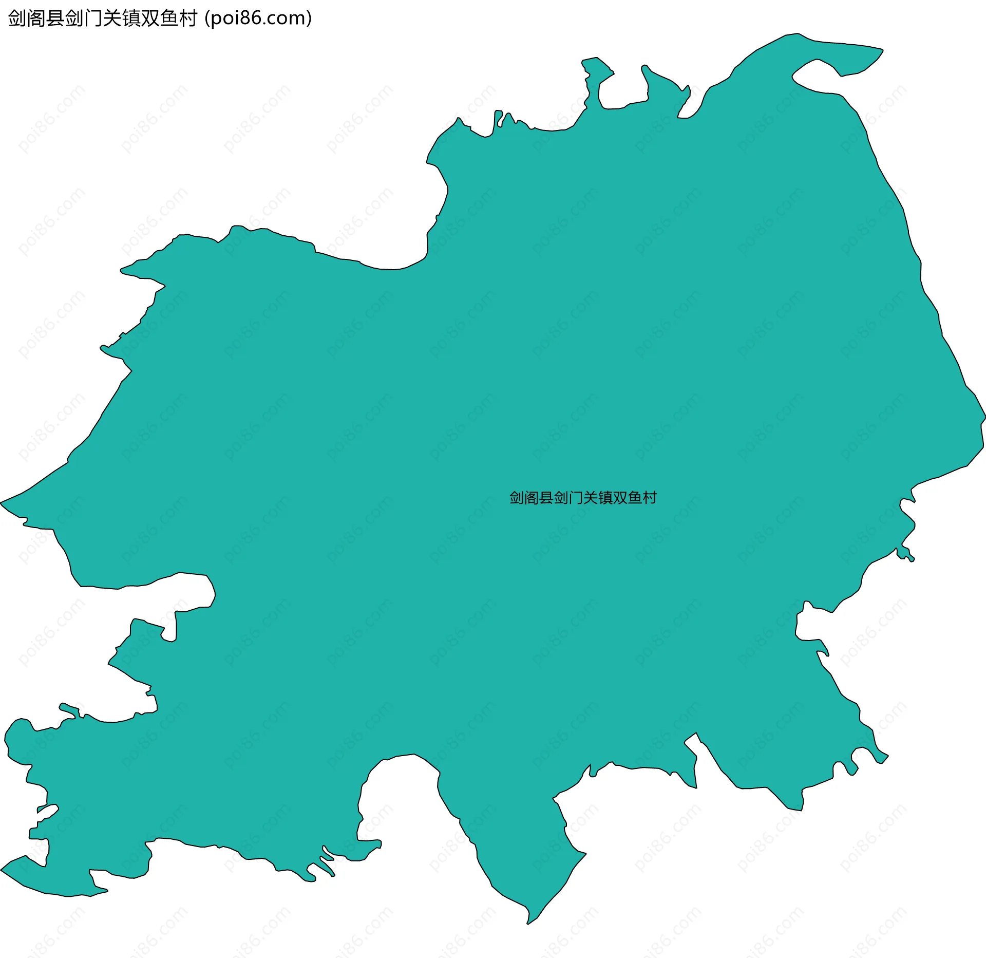 剑阁县剑门关镇双鱼村边界地图