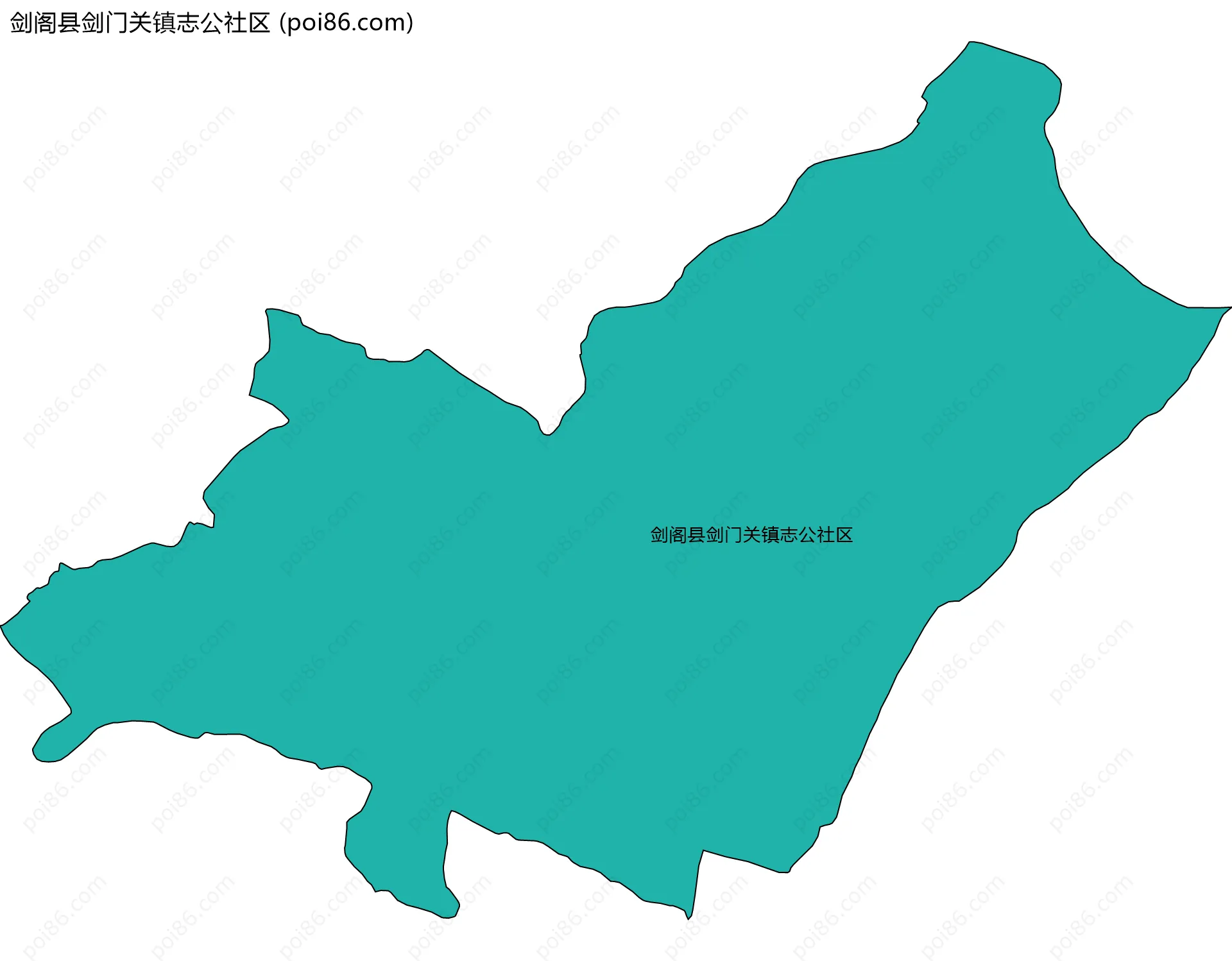 剑阁县剑门关镇志公社区边界地图