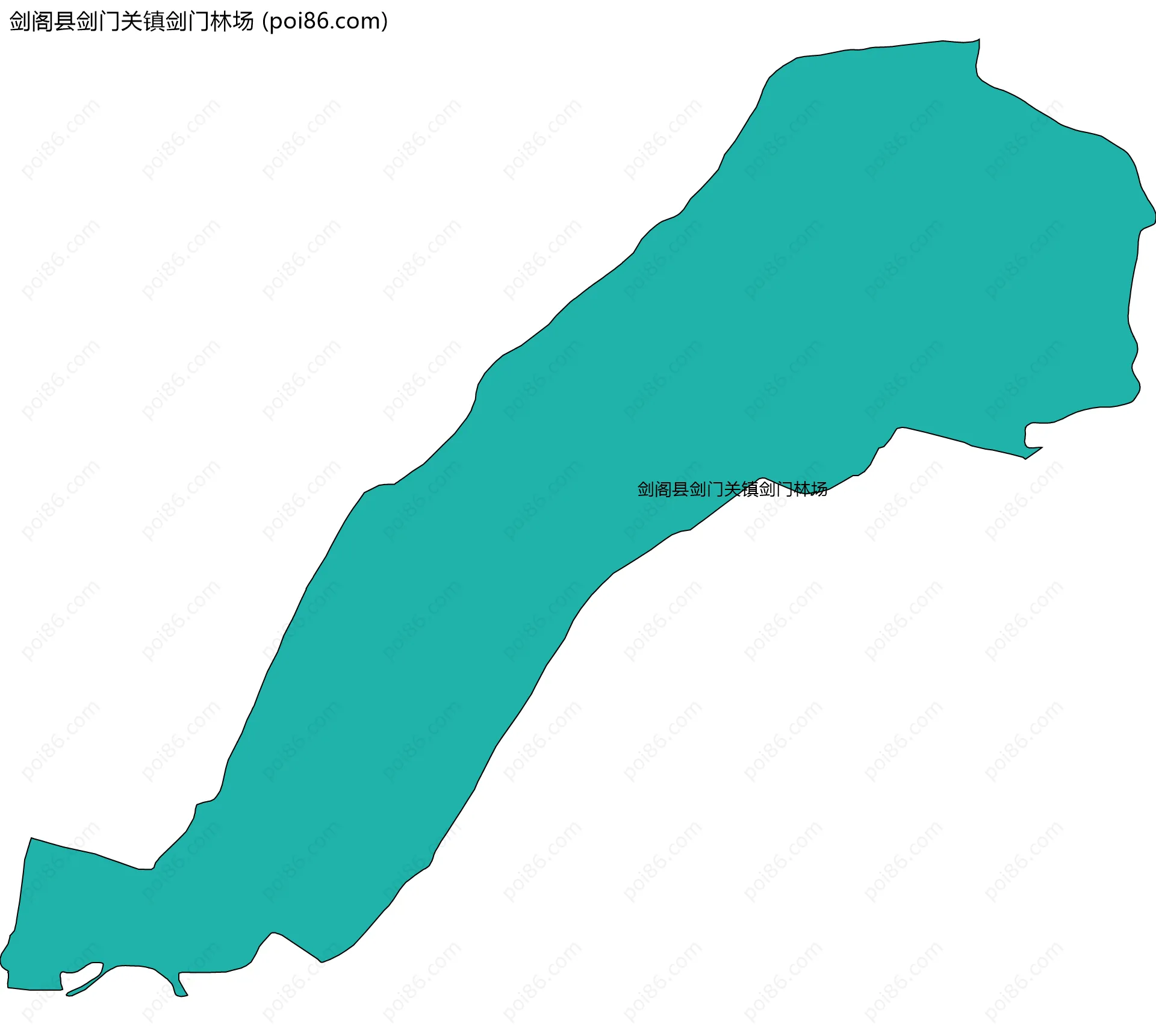 剑阁县剑门关镇剑门林场边界地图