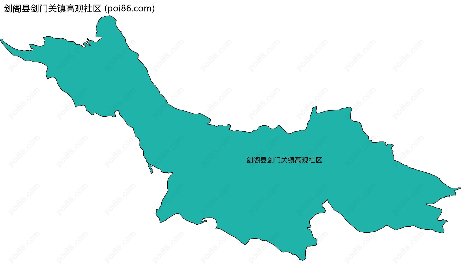 剑阁县剑门关镇高观社区边界地图
