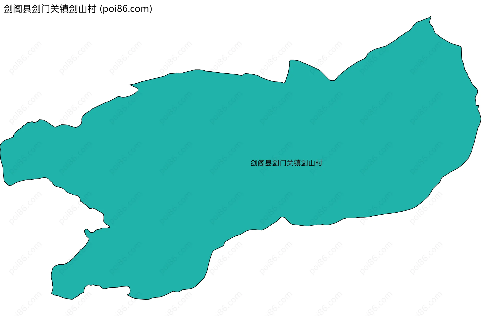 剑阁县剑门关镇剑山村边界地图