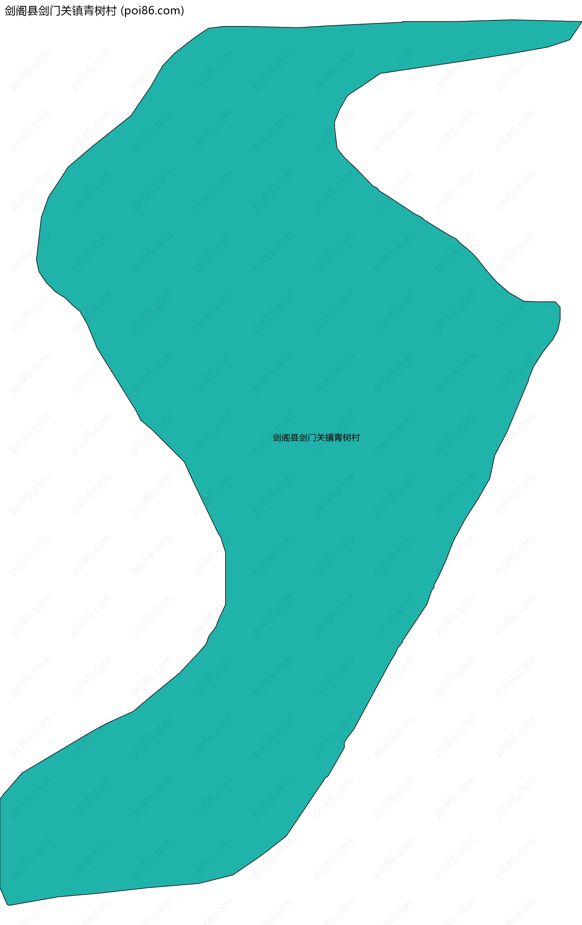 剑阁县剑门关镇青树村边界地图